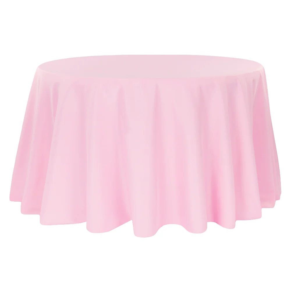 Economy Polyester Tablecloth 108" Round - Pink