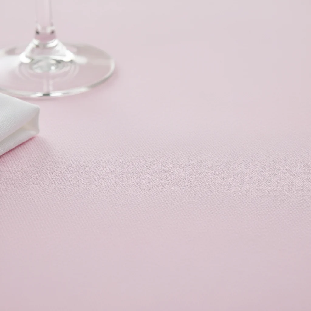Economy Polyester Tablecloth 120" Round - Pastel Pink - Image 4