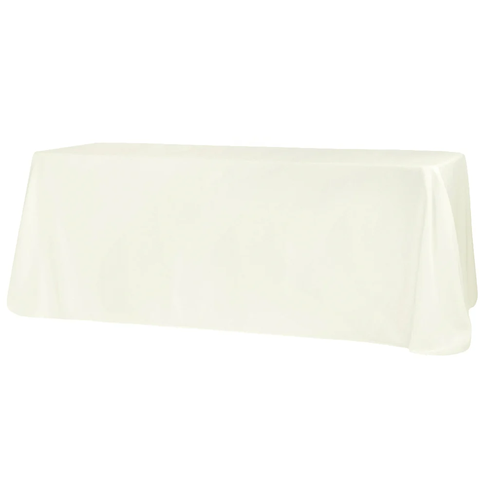 Economy Polyester Tablecloth 90"x156" Oblong Rectangular - Ivory