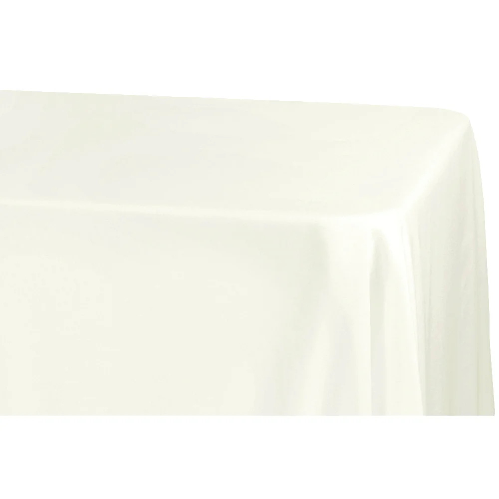 Economy Polyester Tablecloth 90"x156" Oblong Rectangular - Ivory - Image 4