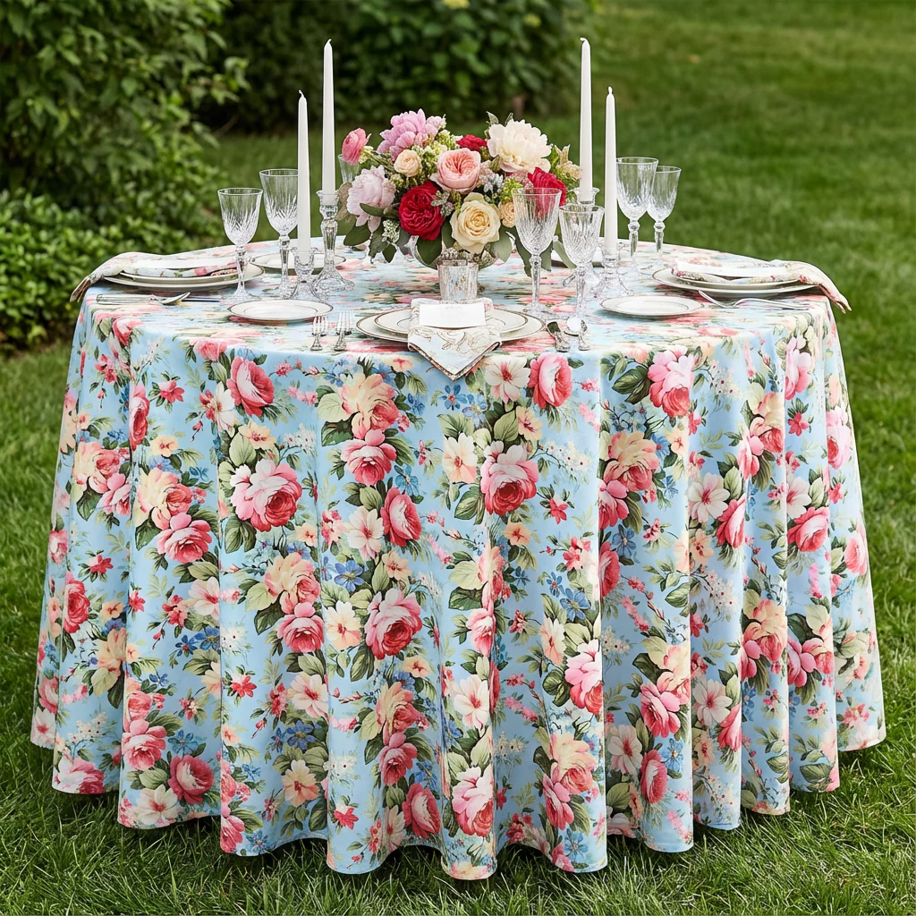 English Garden Floral 120" Round Tablecloth - Image 2