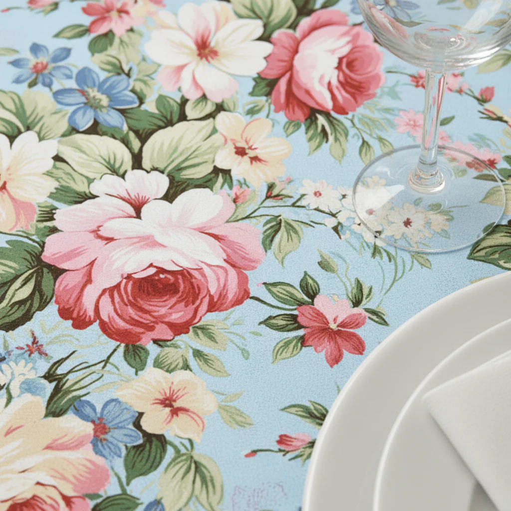 English Garden Floral 120" Round Tablecloth - Image 4