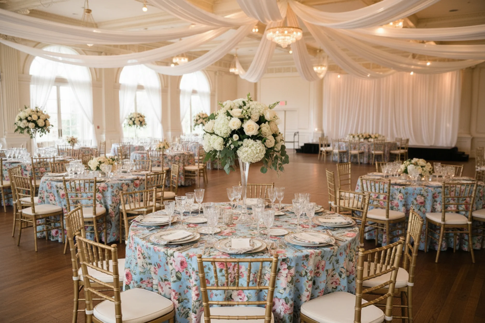 English Garden Floral 120" Round Tablecloth - Image 5