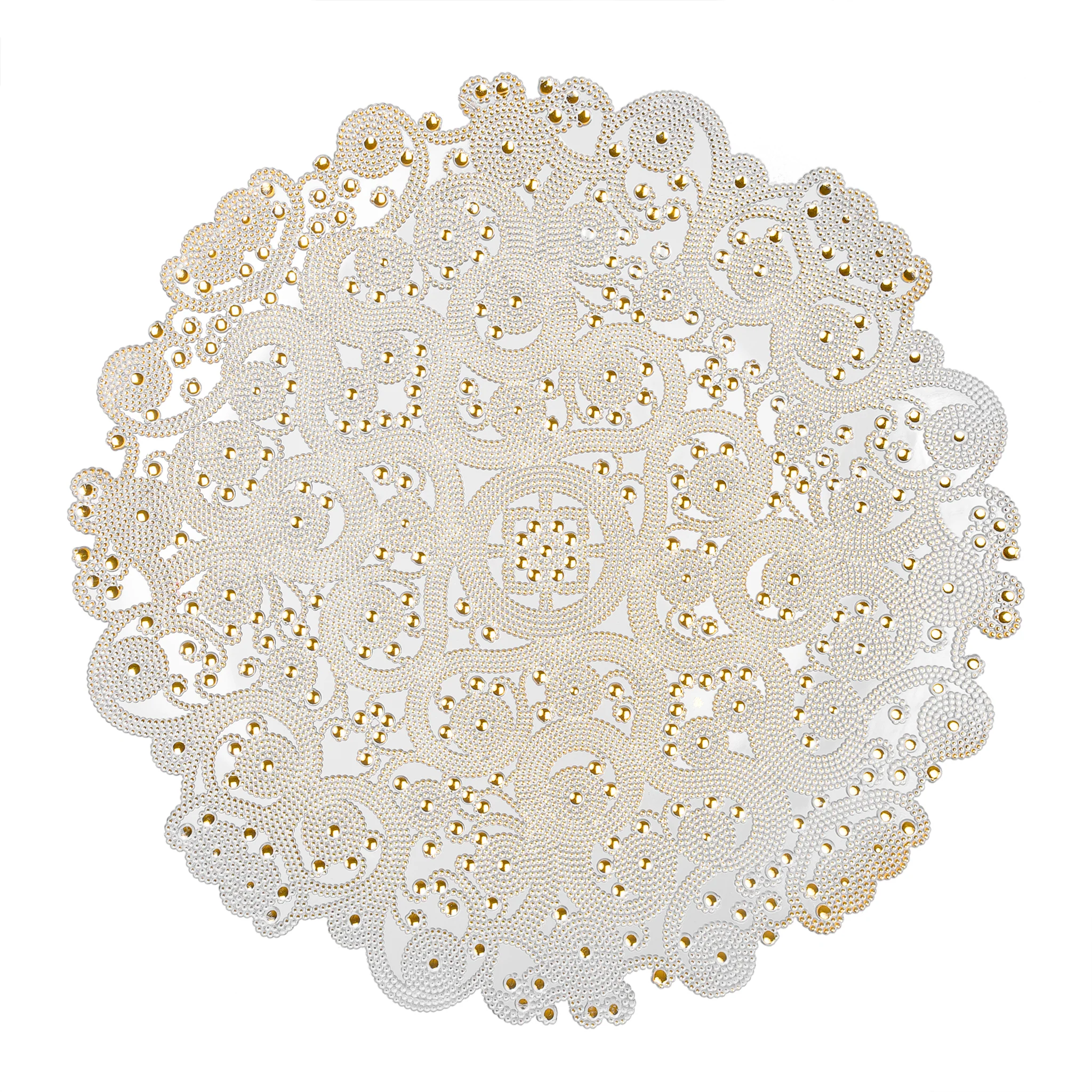 8 pc/set Filigree Acrylic Charger Plate - Gold