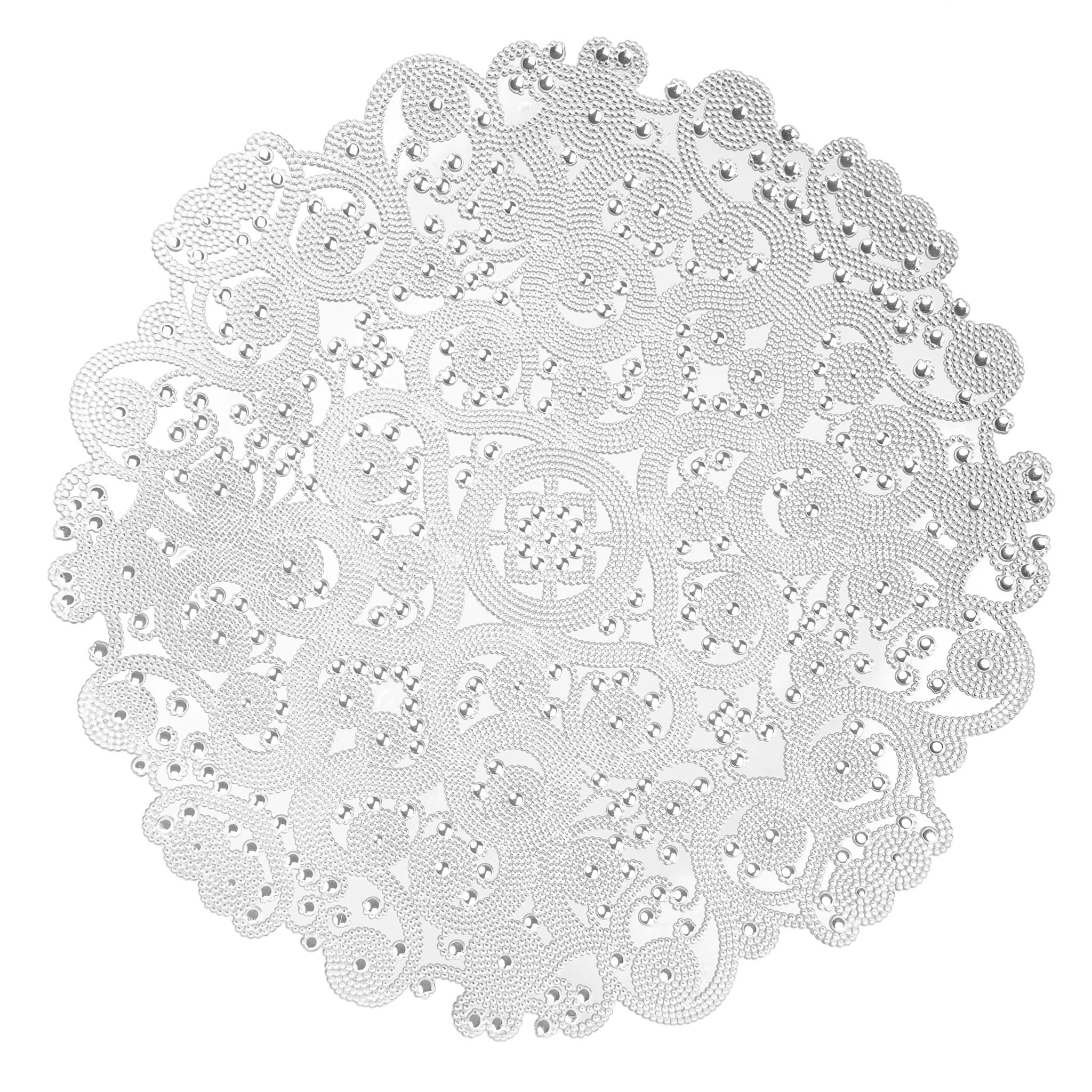 8 pc/set Filigree Acrylic Charger Plate - Silver