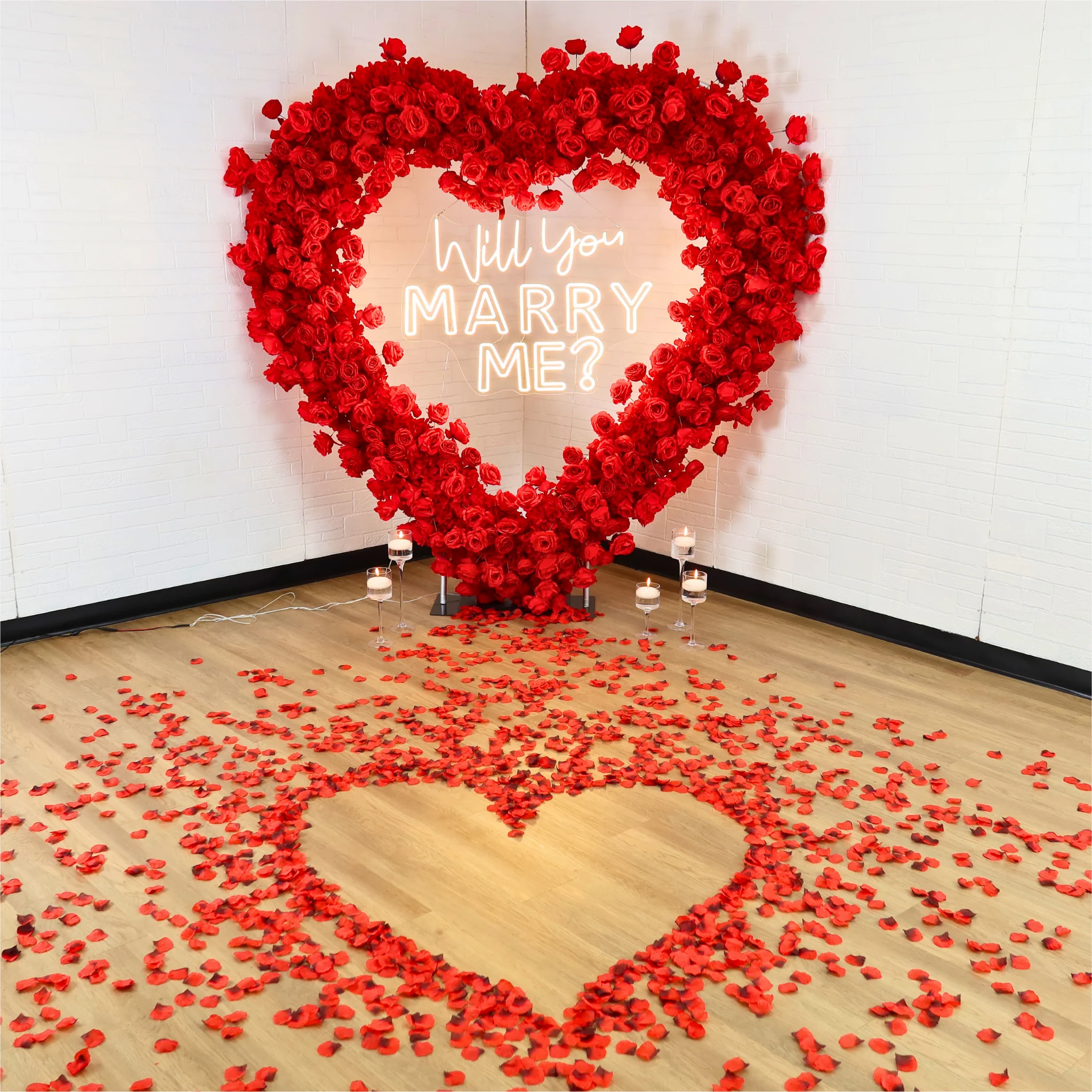 Floral 3D Backdrop for Open Heart Stand - Red - Image 2