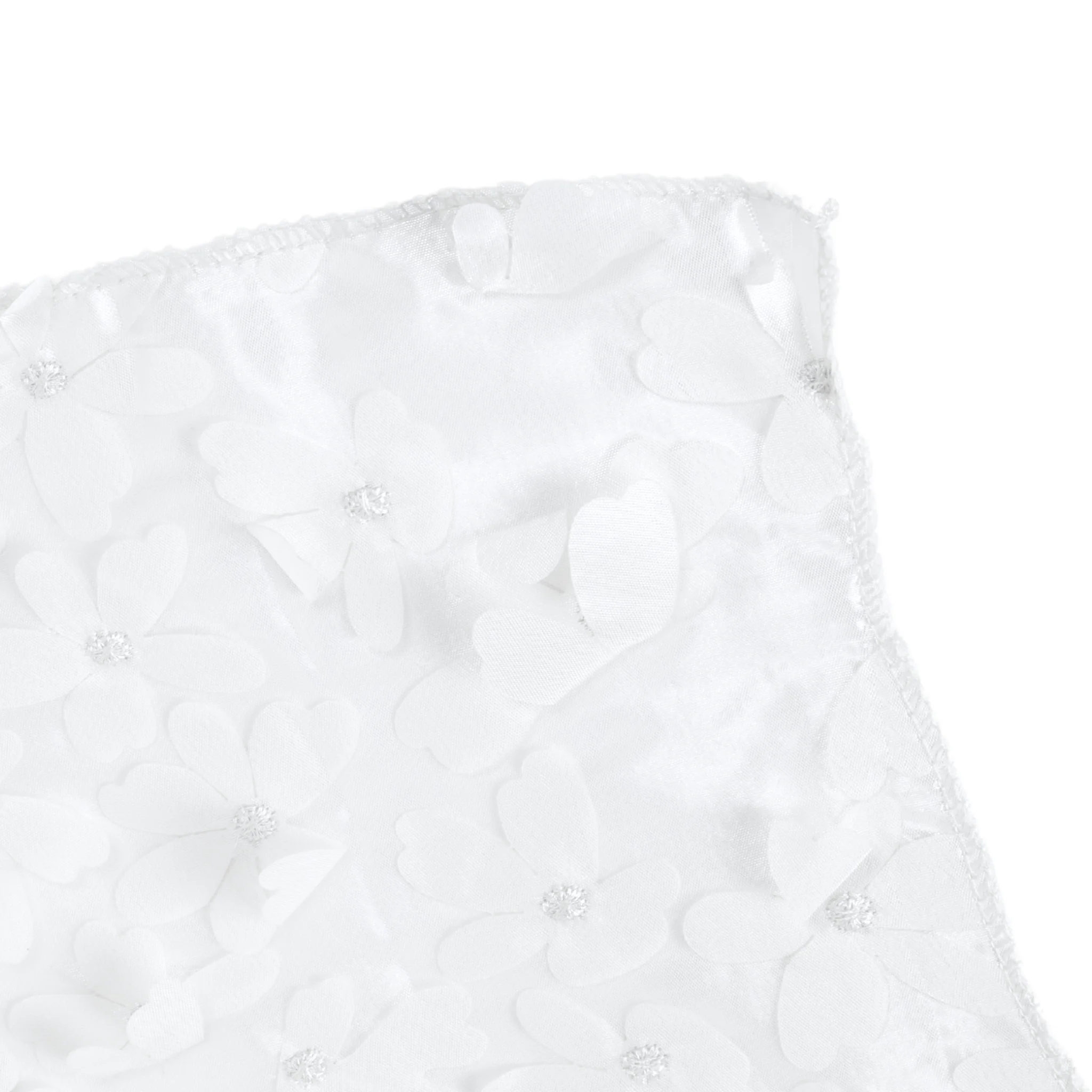 Flower Petal Taffeta Tablecloth 90"x132" Rectangular - White - Image 5