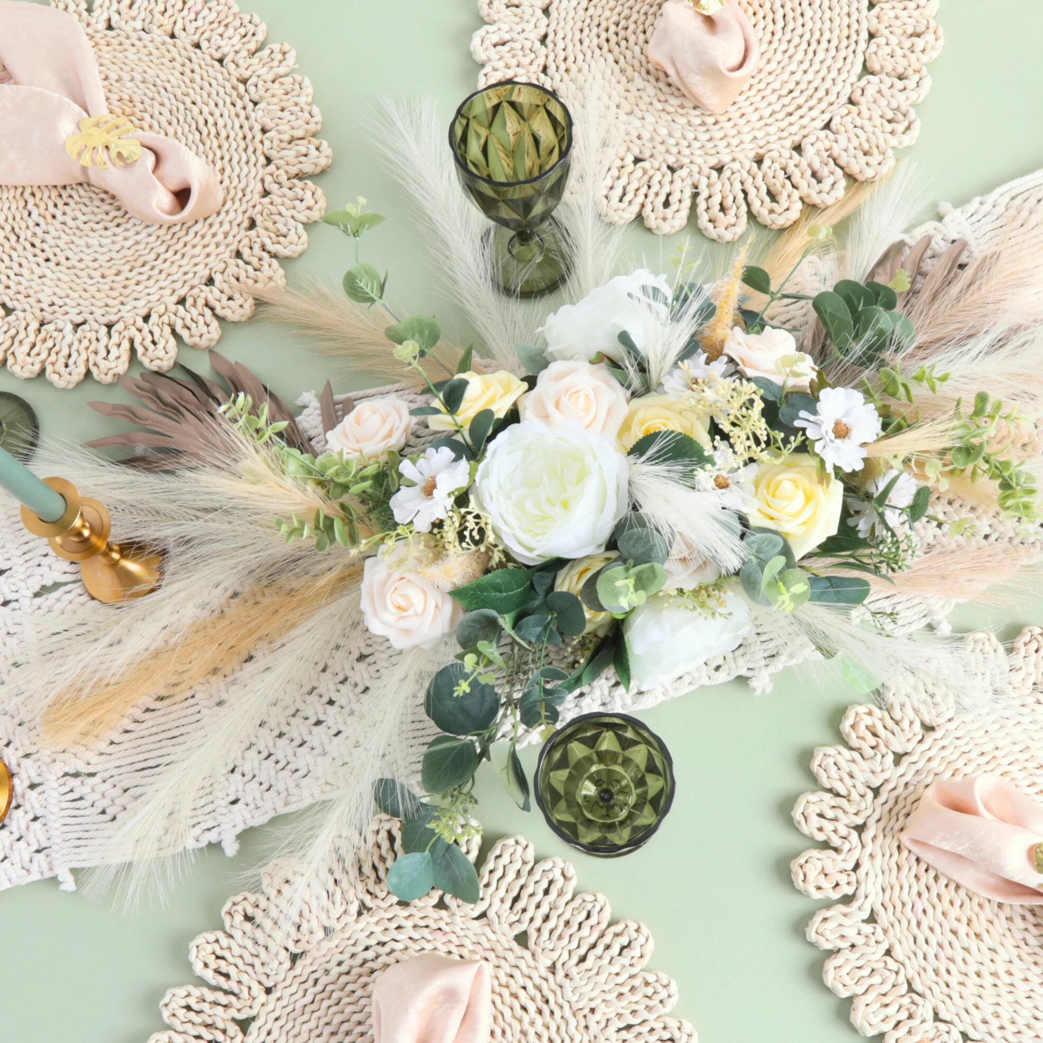 4 pc/set Flower Shape Straw 15" Placemats - Image 3