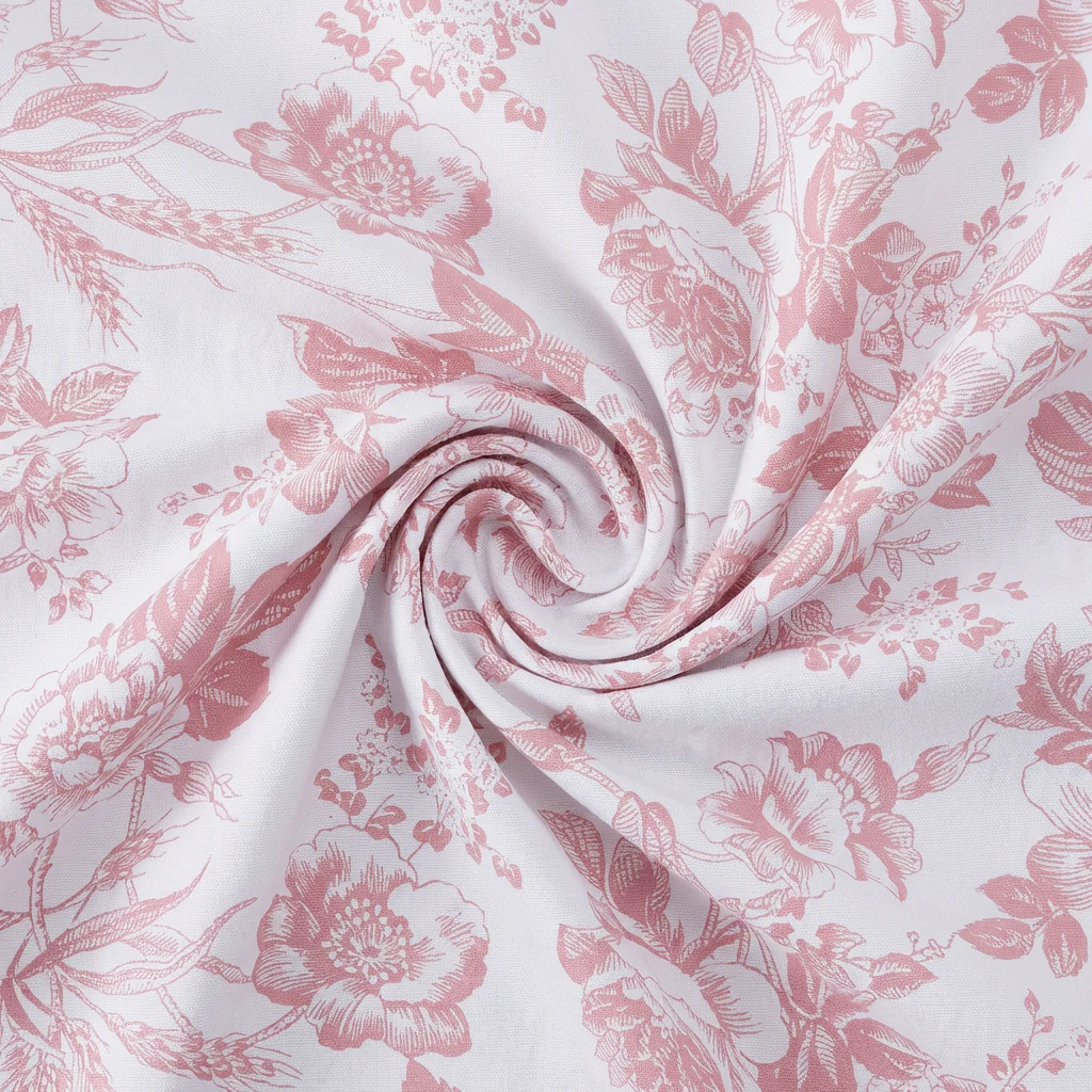 French Toile 108" Round Tablecloth - Dusty Rose/Mauve - Image 3