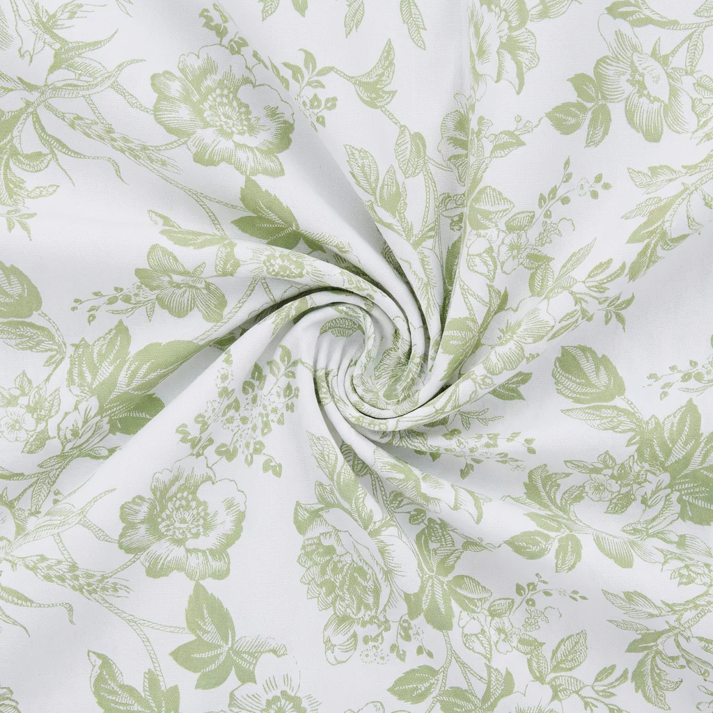 French Toile 108" Round Tablecloth - Sage Green - Image 3