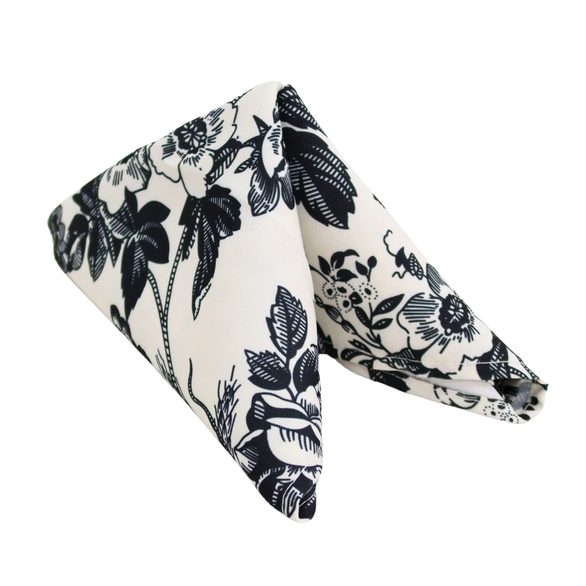 French Toile 20"x20" Linen Napkin (5pc/pk) - Black - Image 2