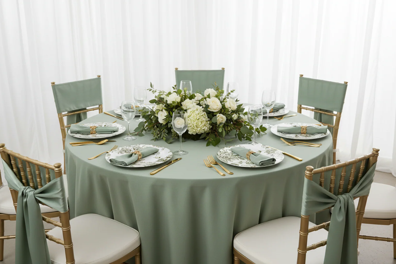 French Toile Acrylic Charger Plate - Olive Green - Image 5