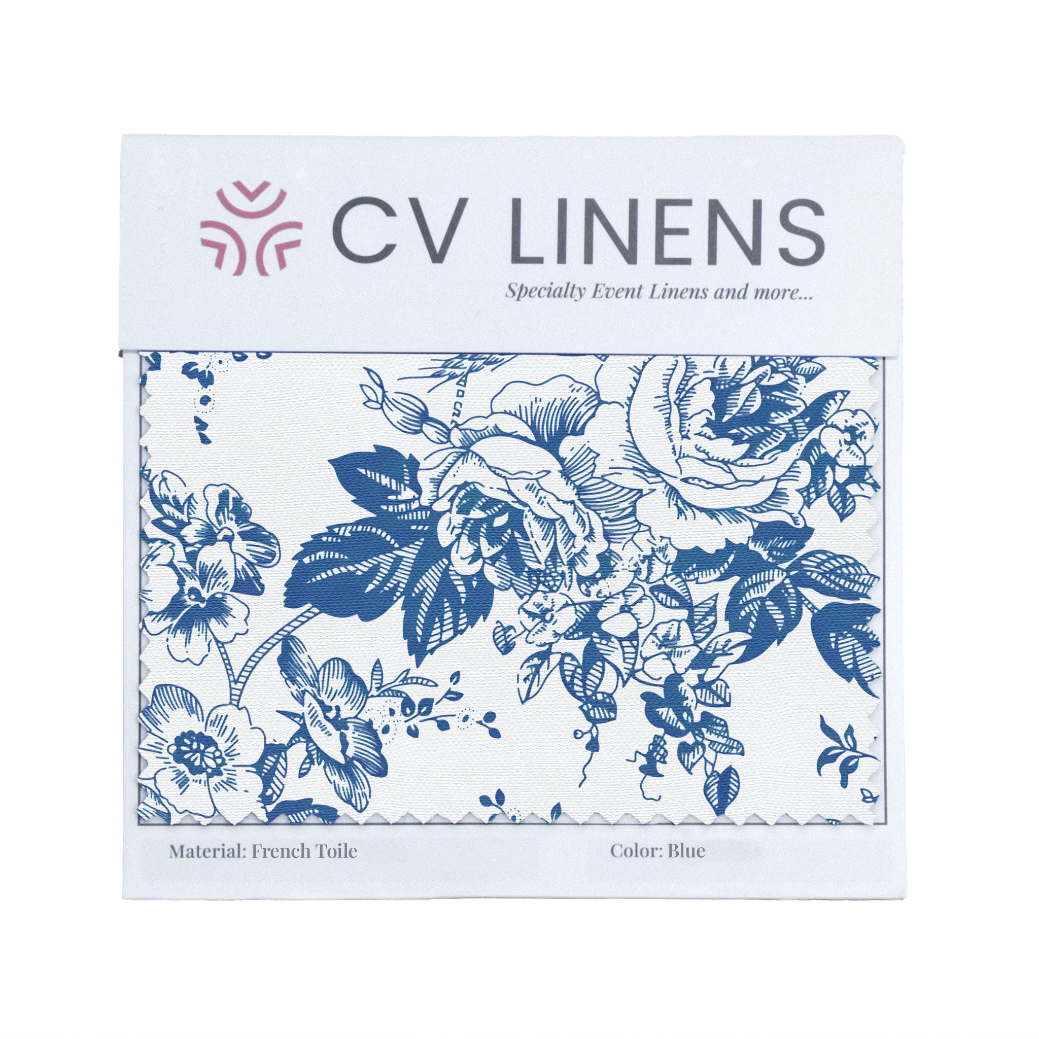 Blue French Toile Swatch Card