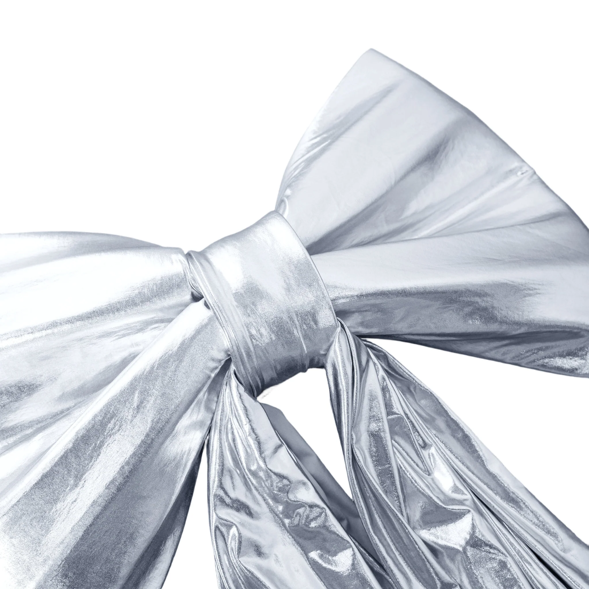 Giant Fabric Bow for Backdrop - Metallic Silver - Image 3