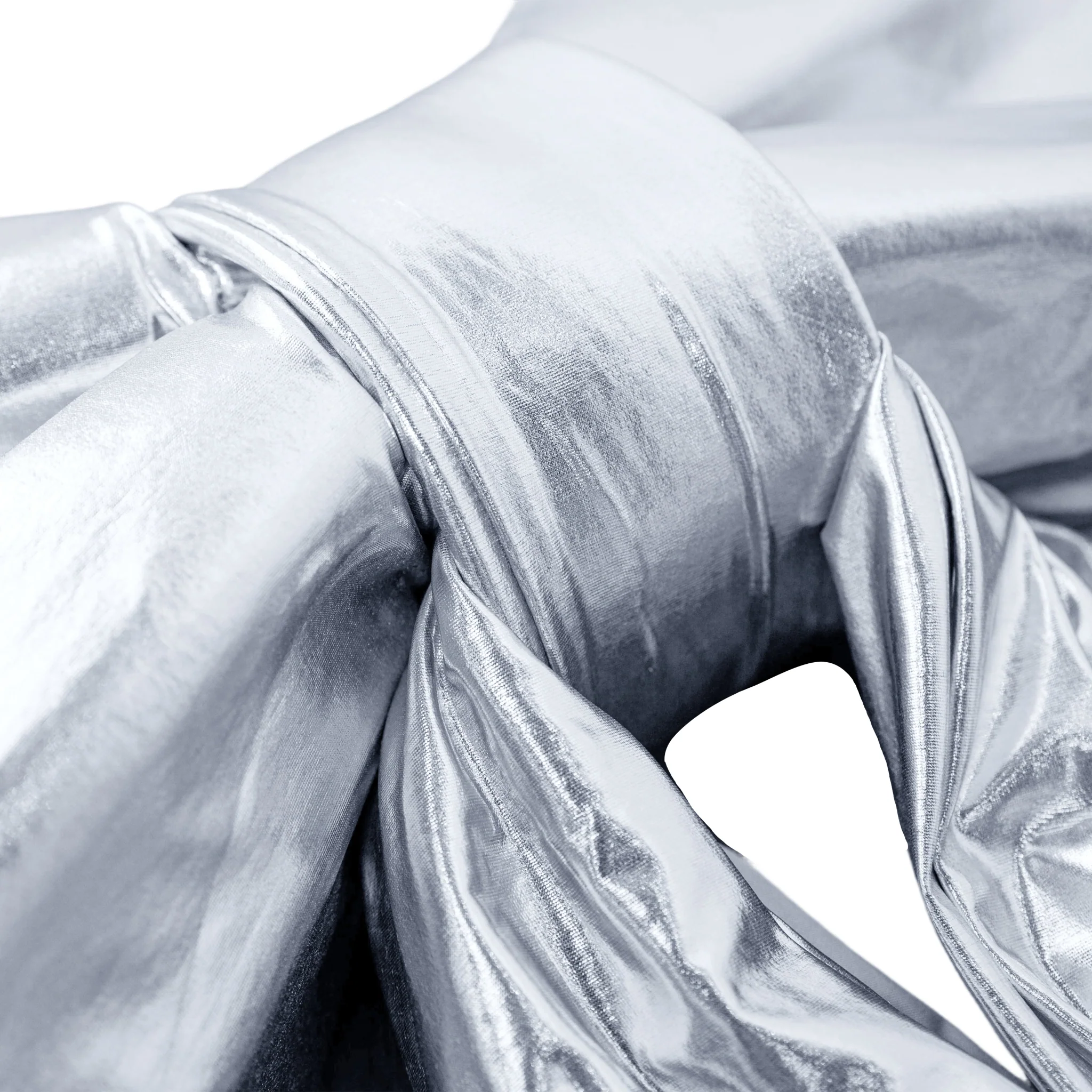 Giant Fabric Bow for Backdrop - Metallic Silver - Image 7