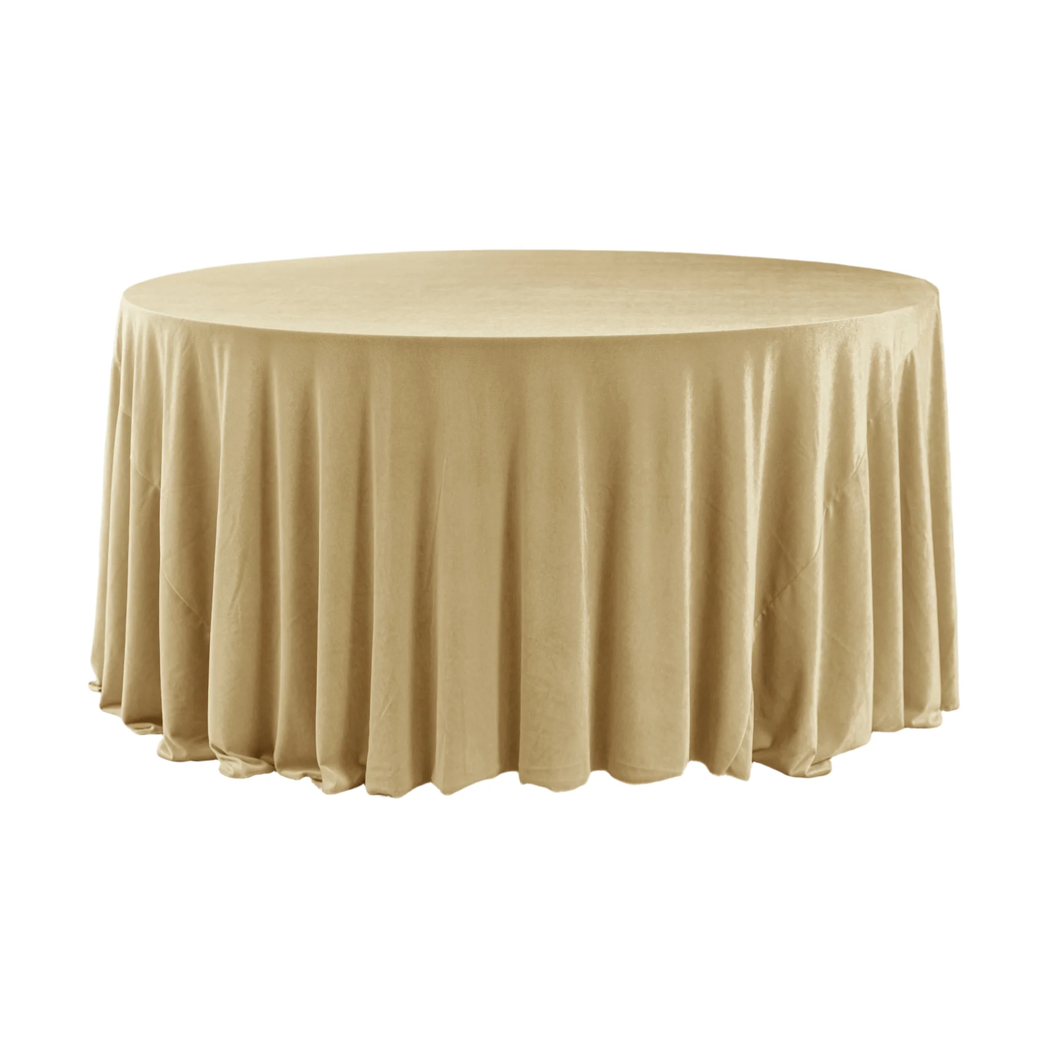 Glitter Velvet 120" Round Tablecloth - Champagne