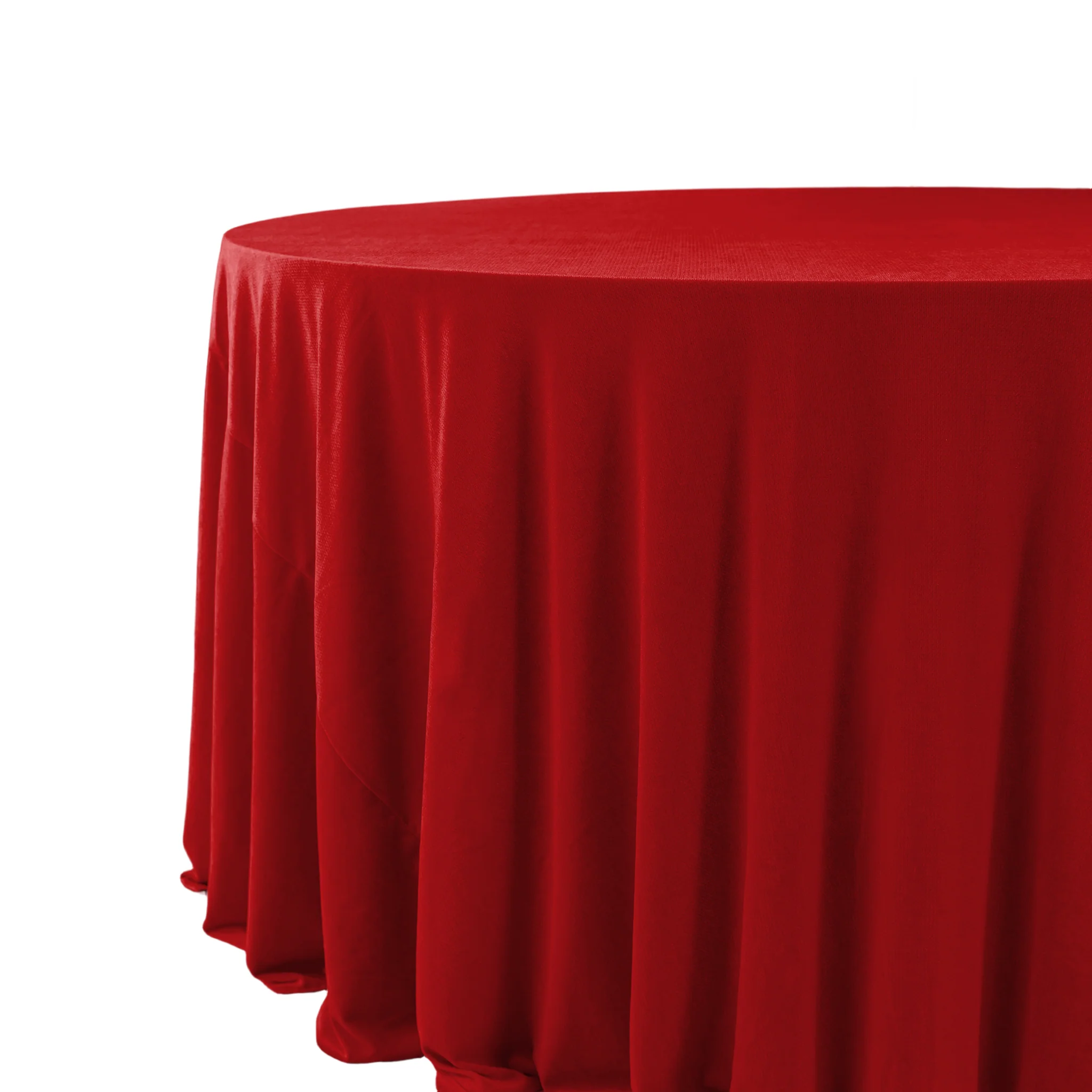 Glitter Velvet 132" Round Tablecloth - Red - Image 2