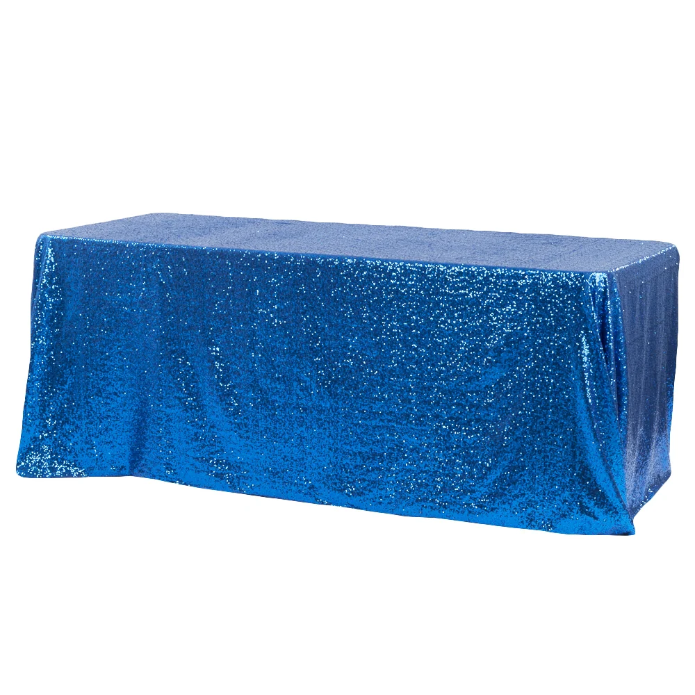 Glitz Sequin 90"x132" Rectangular Tablecloth - Royal Blue