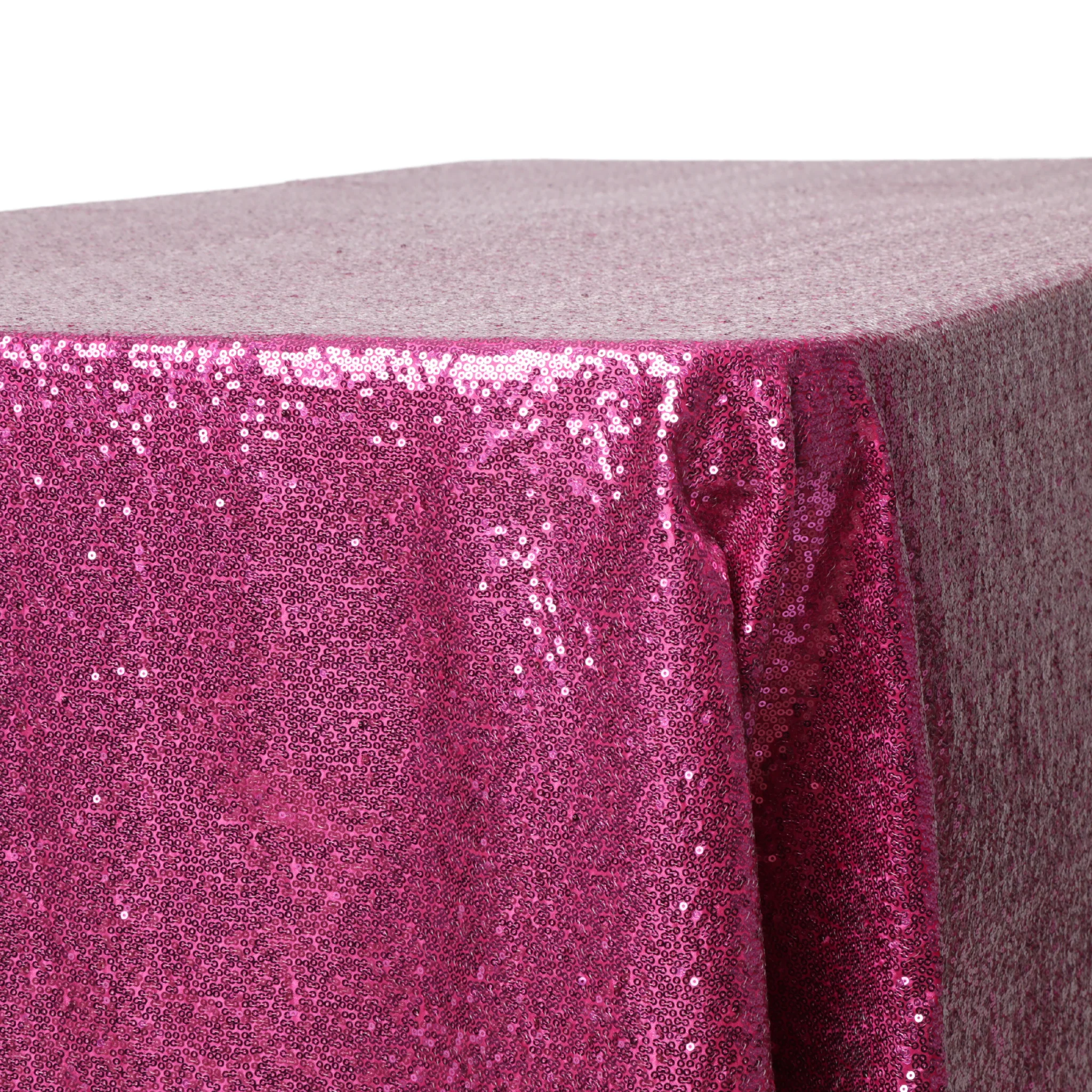 Glitz Sequin 90"x156" Rectangular Tablecloth - Magenta - Image 5