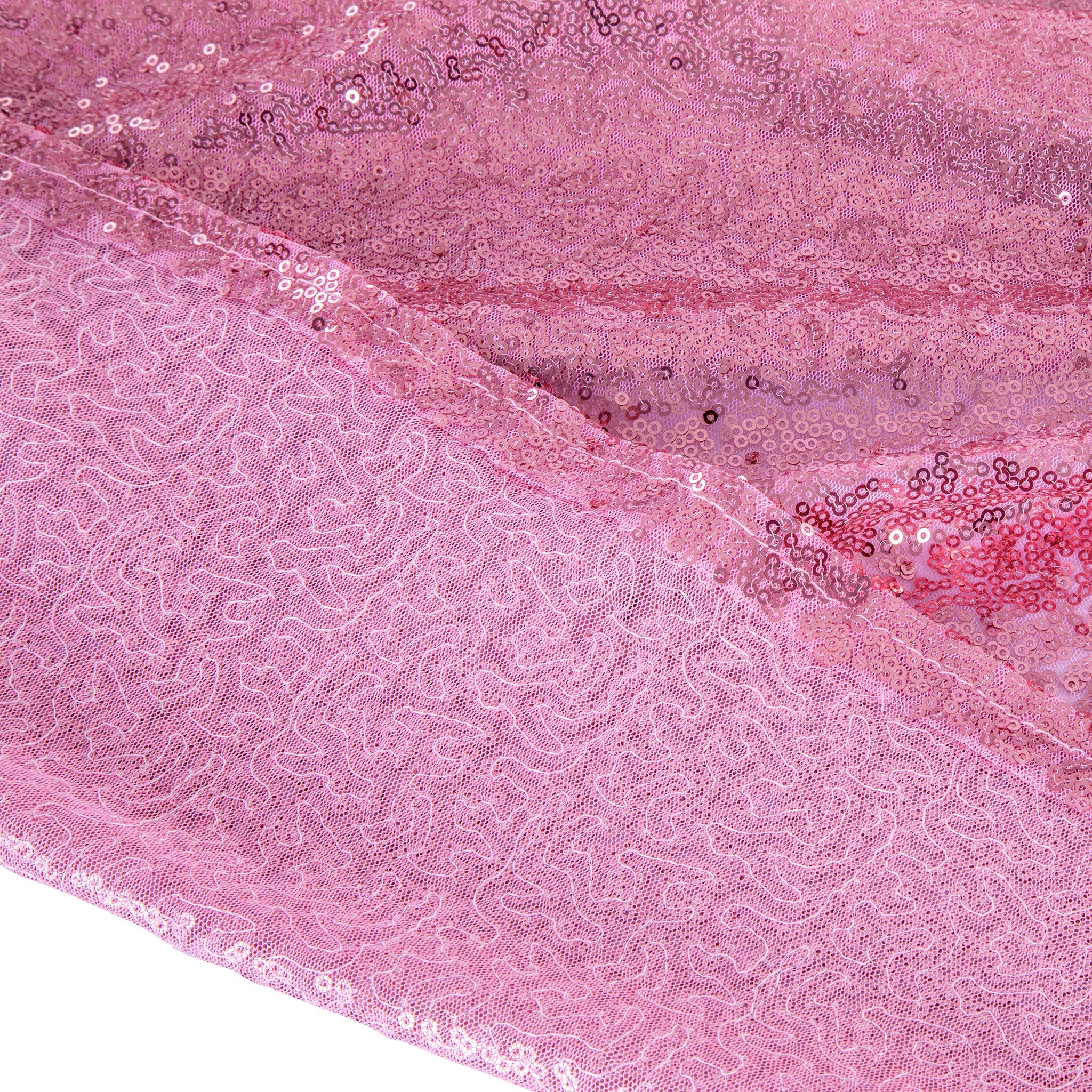 Glitz Sequin Mesh Net Tablecloth 90"x156" Rectangular - Pink - Image 5
