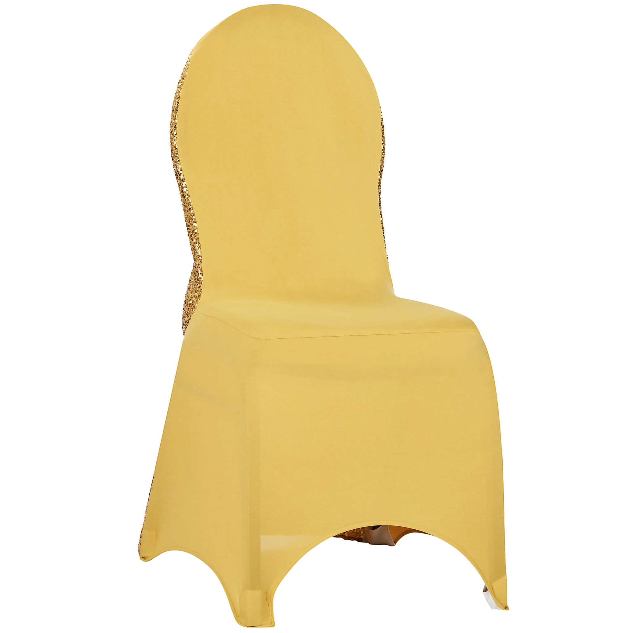 Glitz Sequin Stretch Spandex Banquet Chair Cover - Gold - Image 3