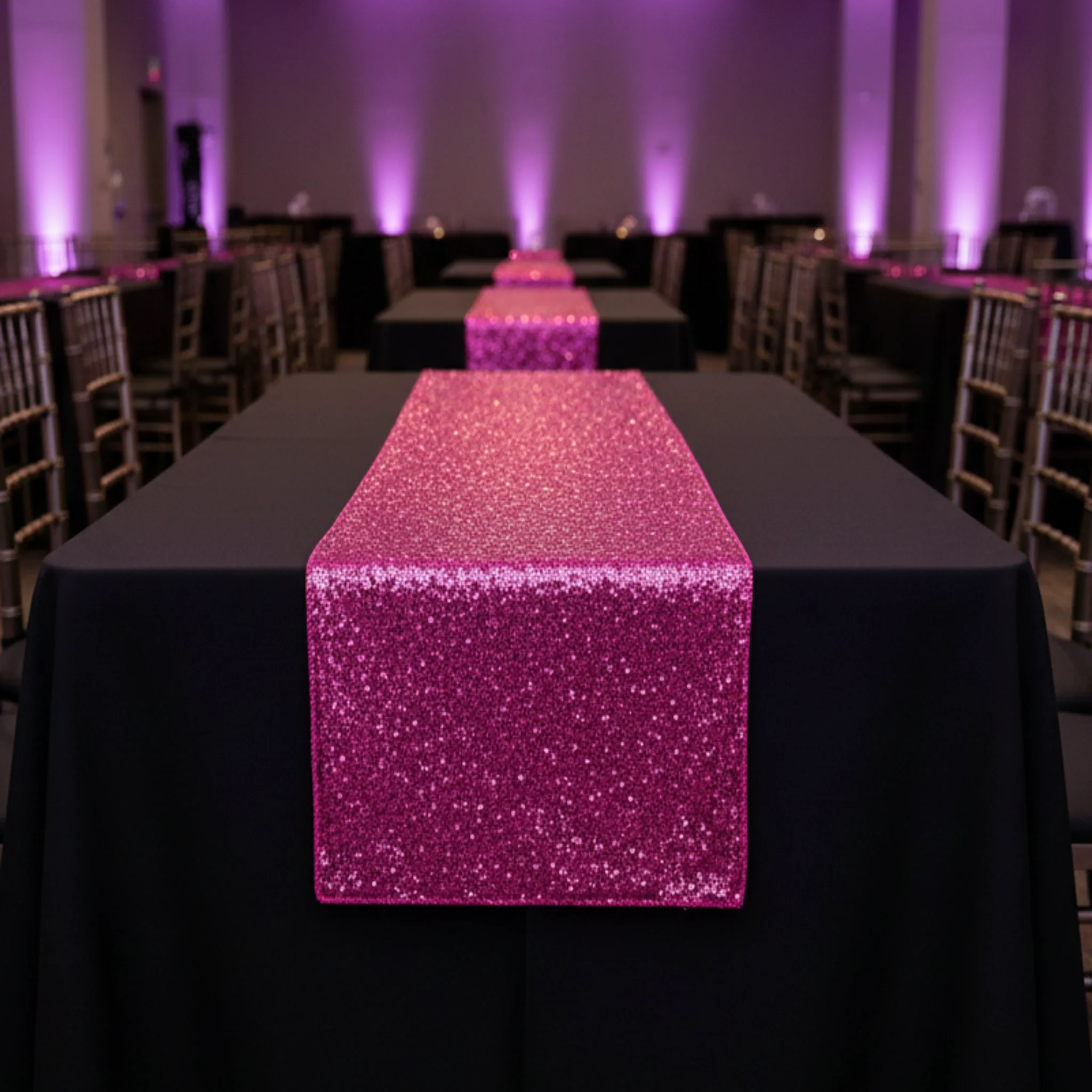 Glitz Sequin Table Runner - Fuchsia - Image 3