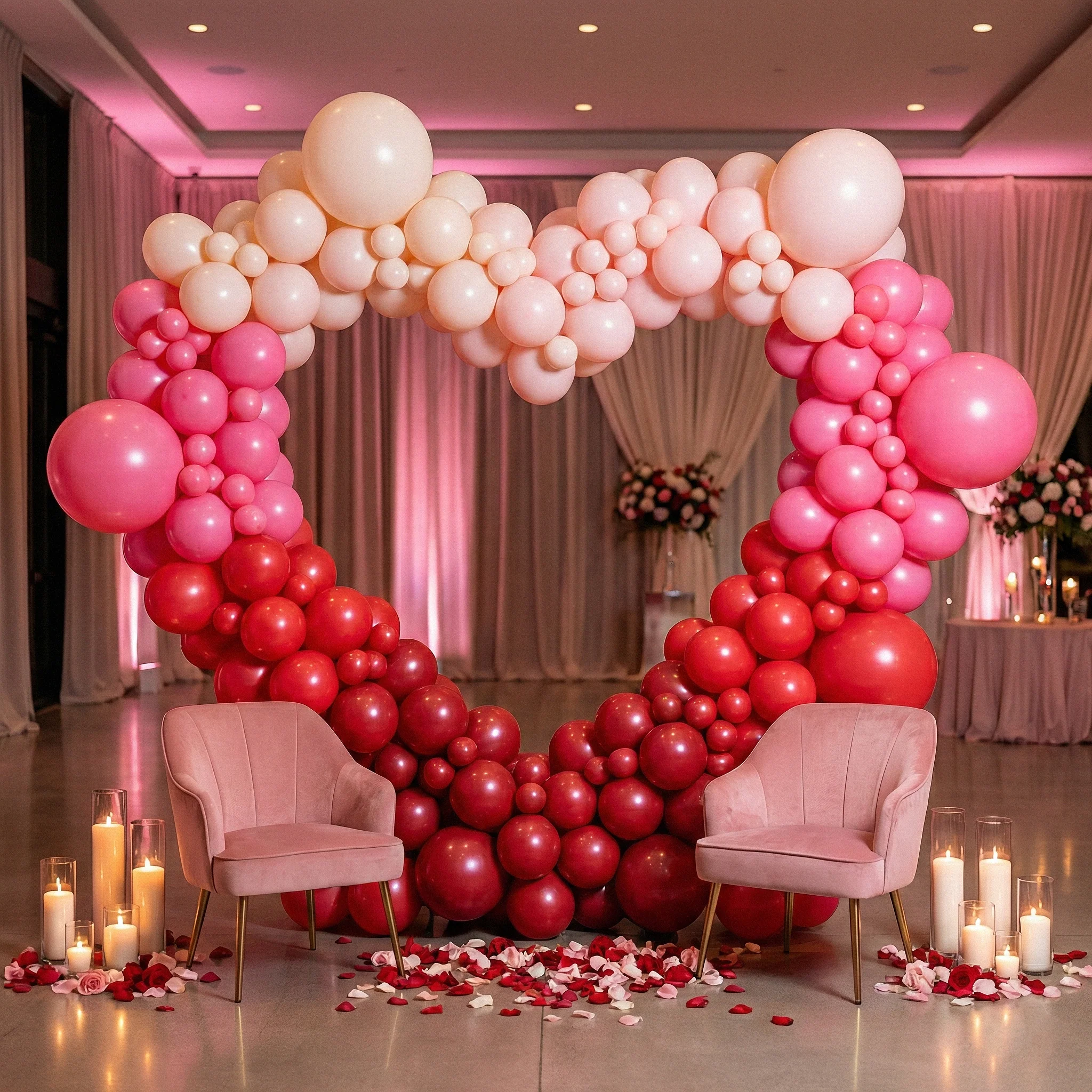 6.5ft Heart Frame Arch Backdrop - Image 2