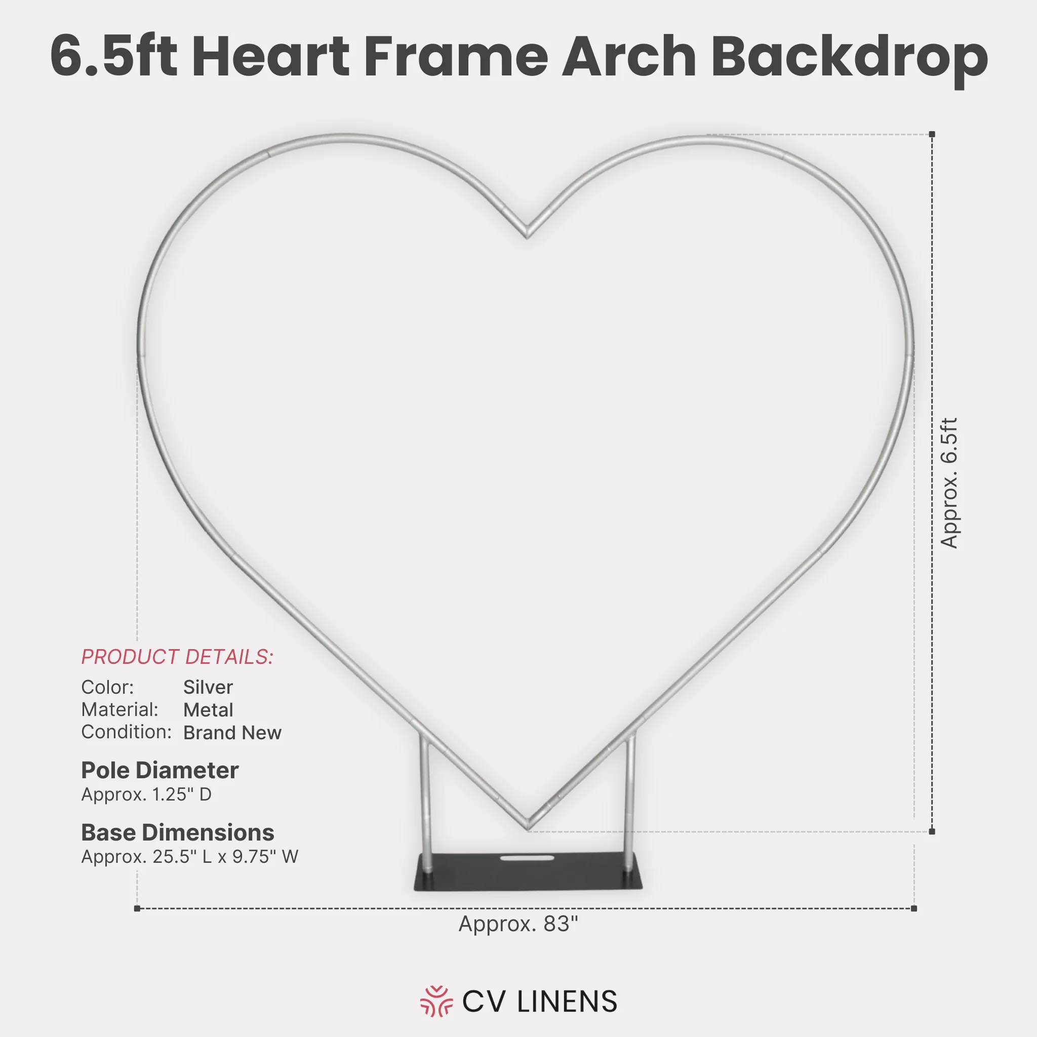 6.5ft Heart Frame Arch Backdrop - Image 3