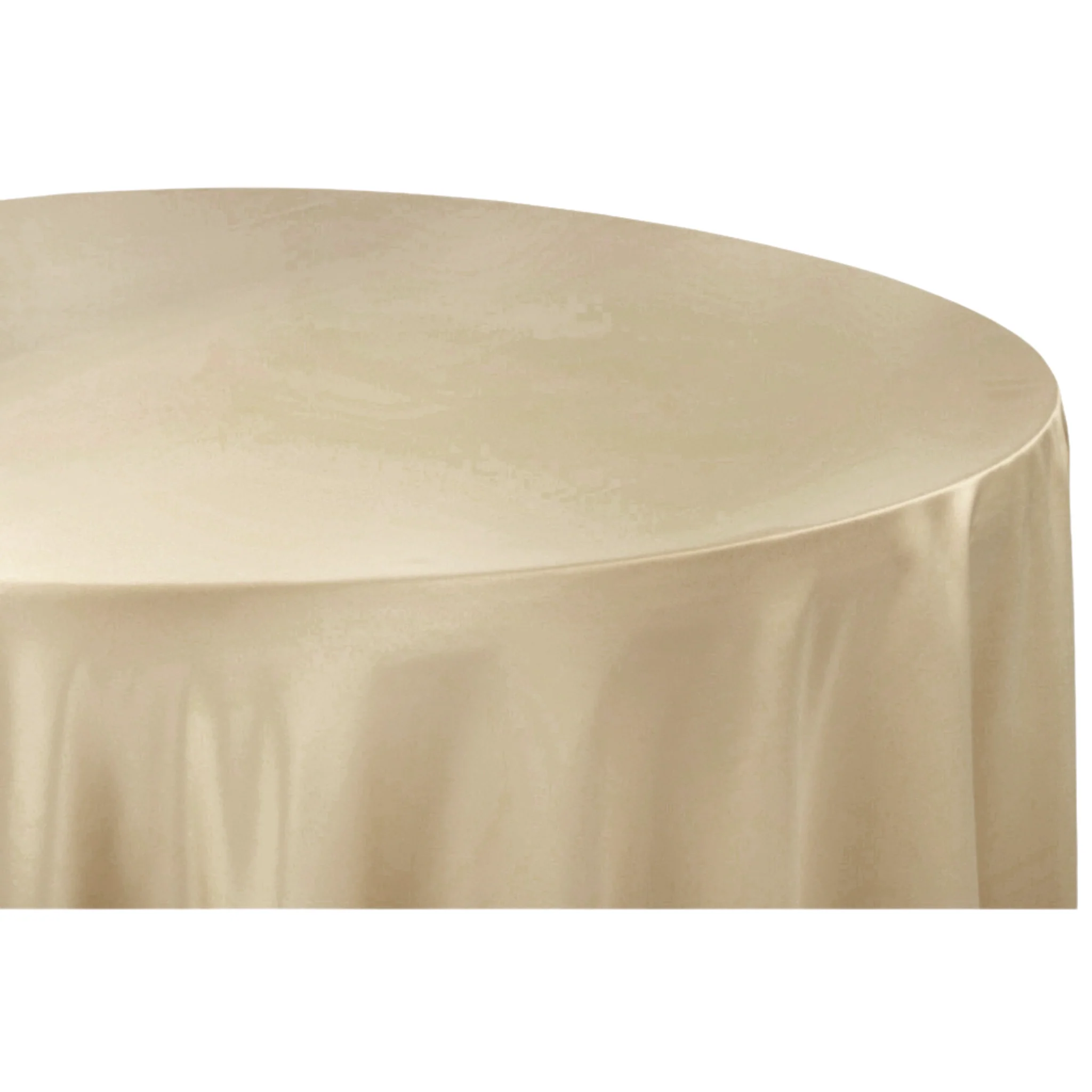 Lamour Satin 120" Round Tablecloth - Champagne - Image 2