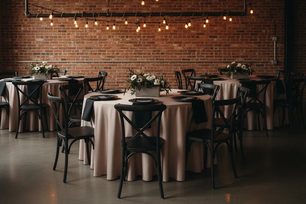 Lamour Satin 132" Round Tablecloth - Taupe - Image 4