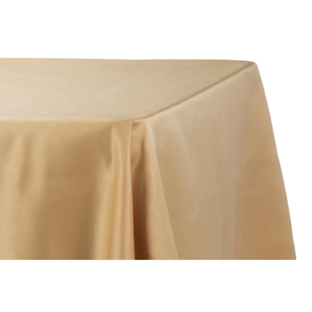 Lamour Satin 90"x132" Rectangular Oblong Tablecloth - Gold Antique - Image 2