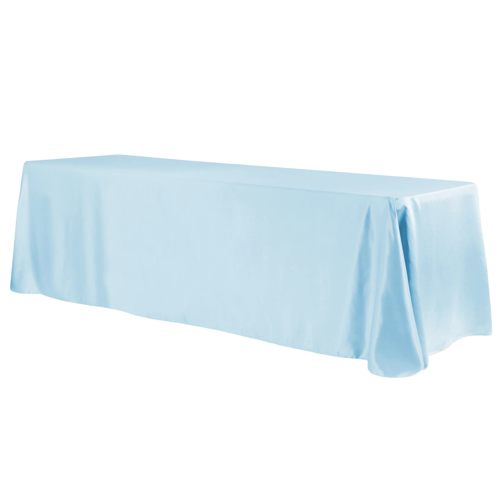 Lamour Satin 90"x156" Rectangular Oblong Tablecloth - Baby Blue