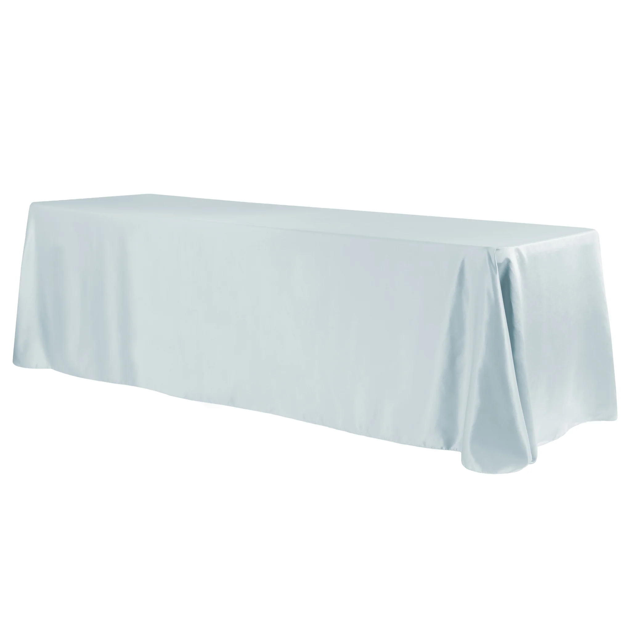 Lamour Satin 90"x156" Rectangular Oblong Tablecloth - Dusty Blue