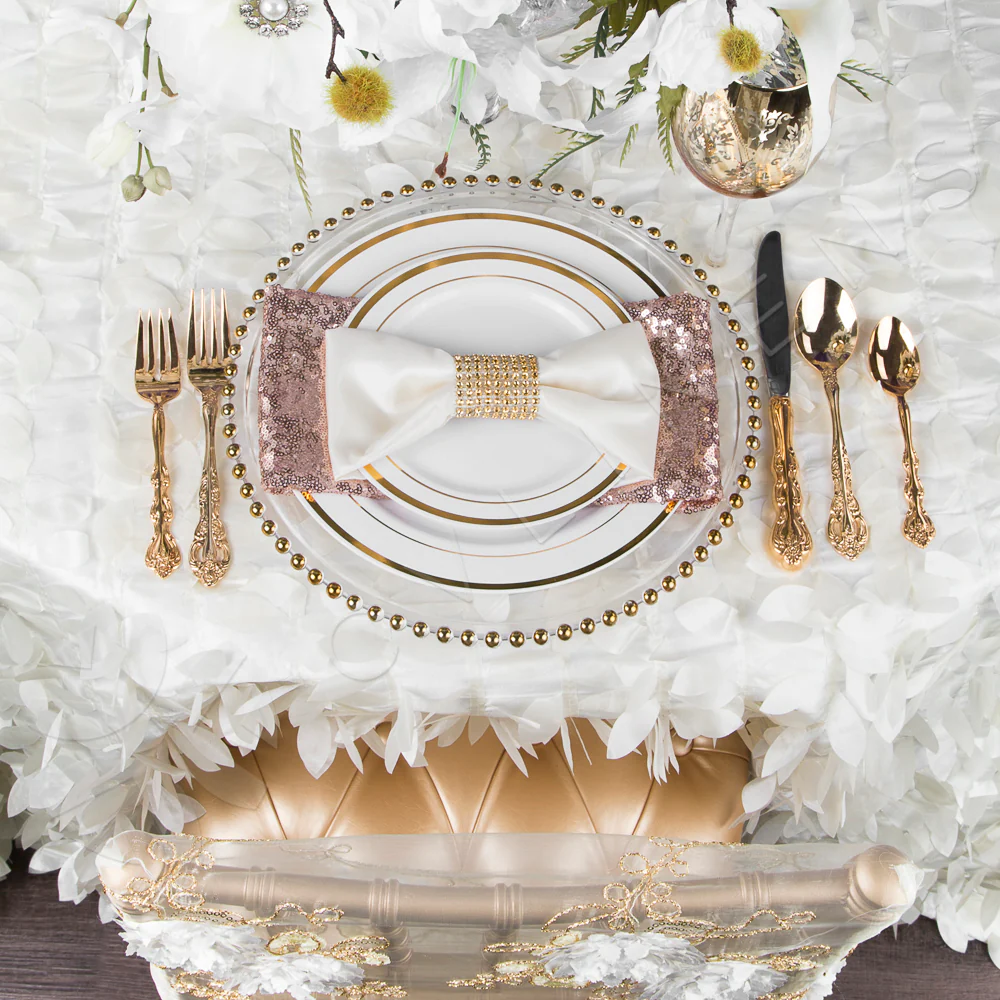Lamour Satin Napkin 20"x20" - White - Image 2