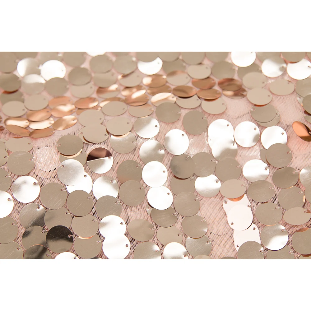 Large Payette Sequin Tablecloth 90"x132" Rectangular - Blush/Rose Gold - Image 2