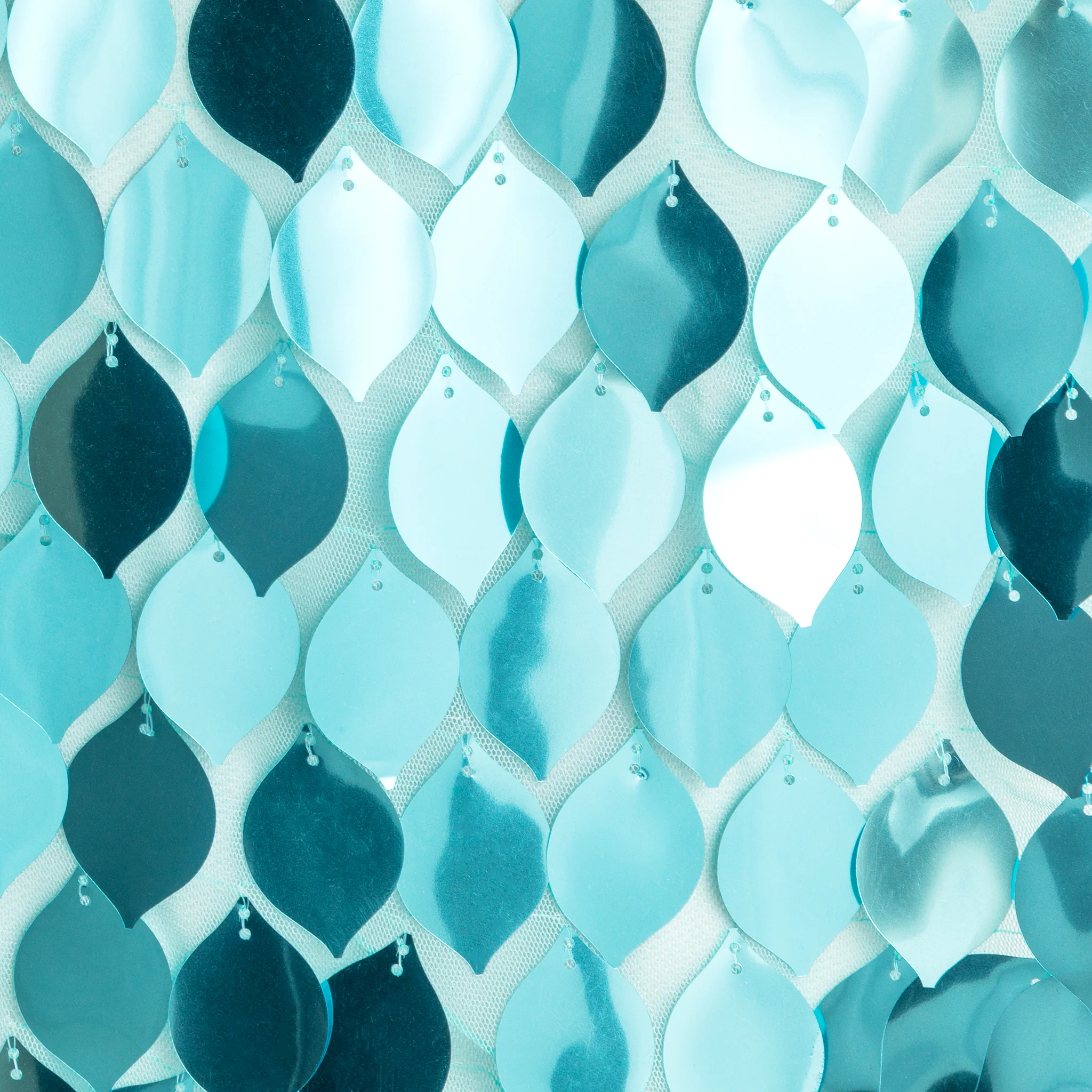 Leaf Payette Sequin Table Runner - Turquoise - Image 3