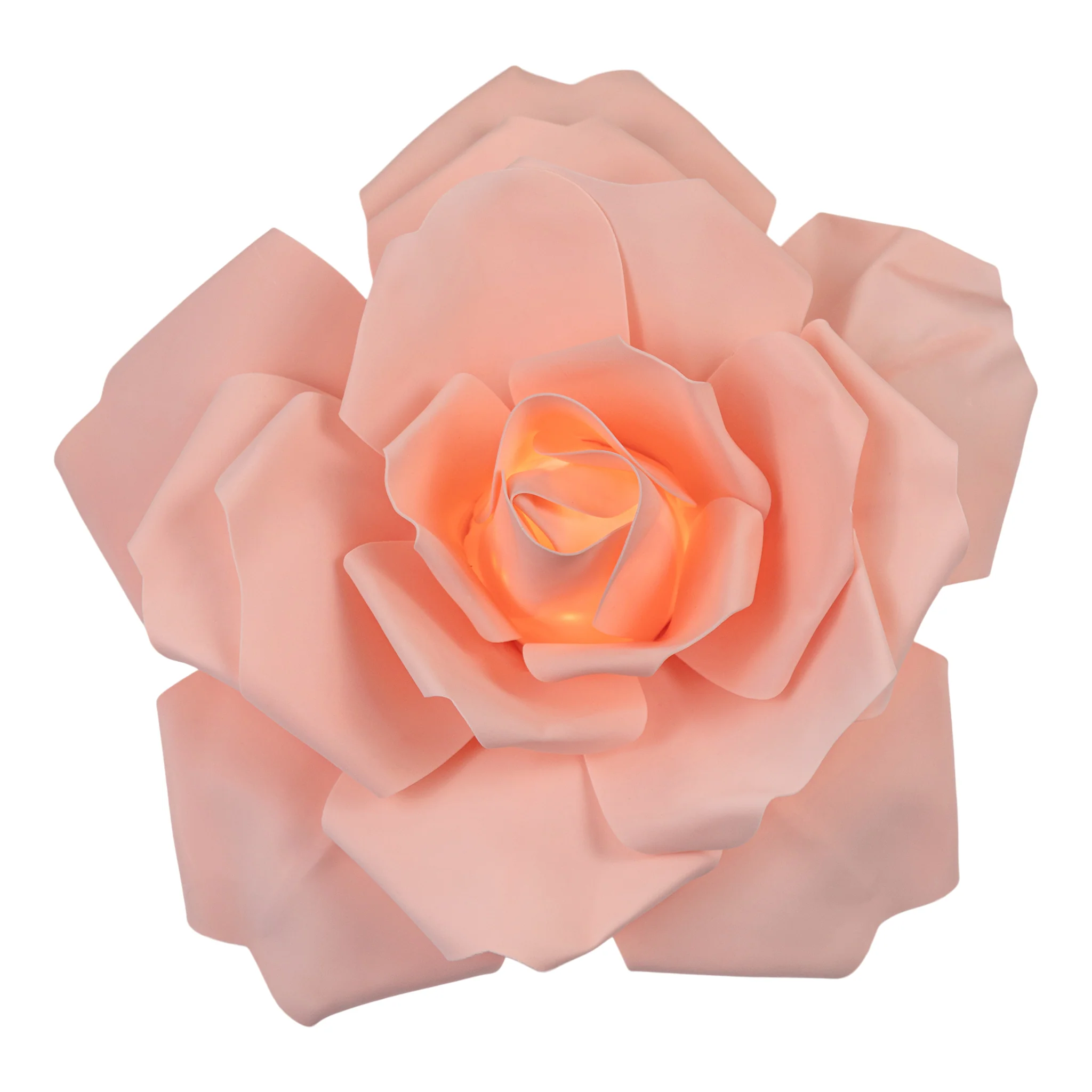 LED Lighted Large Foam Rose Wall  Decor 50 cm - Blush