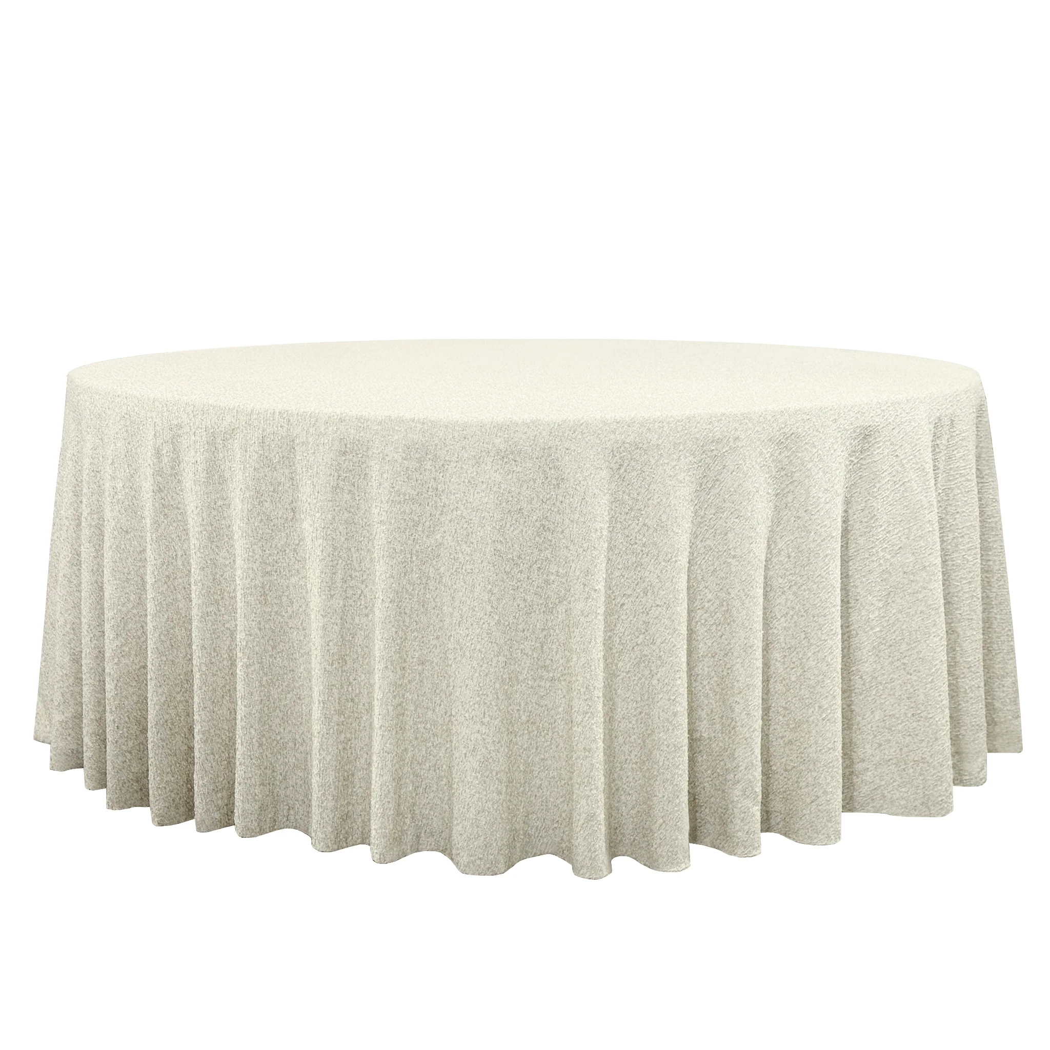 Luxury Boucle 132" Round Tablecloth - Beige