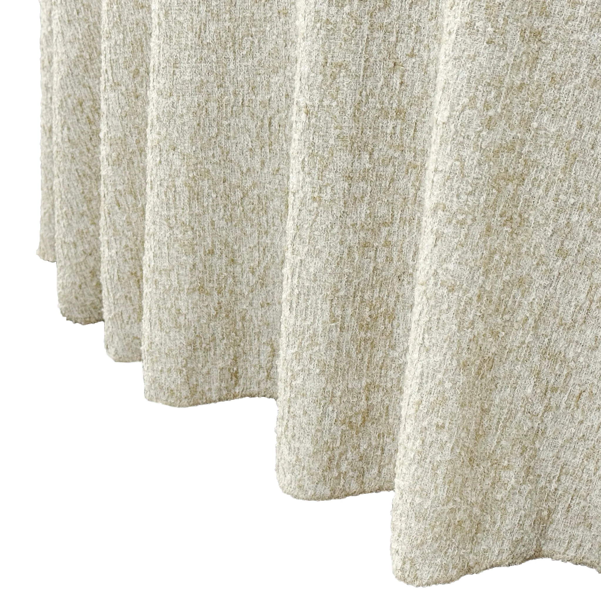 Luxury Boucle 132" Round Tablecloth - Beige - Image 6