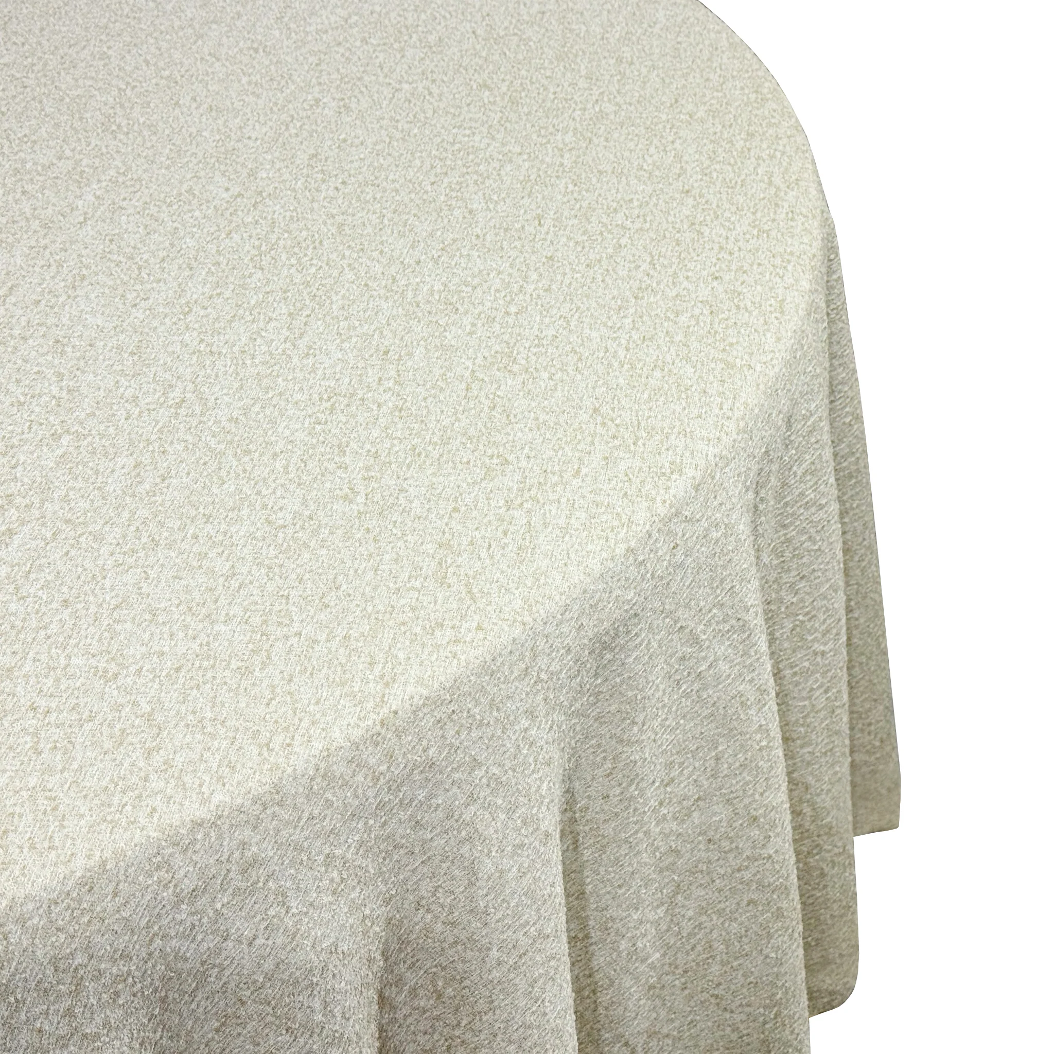 Luxury Boucle 132" Round Tablecloth - Beige - Image 8
