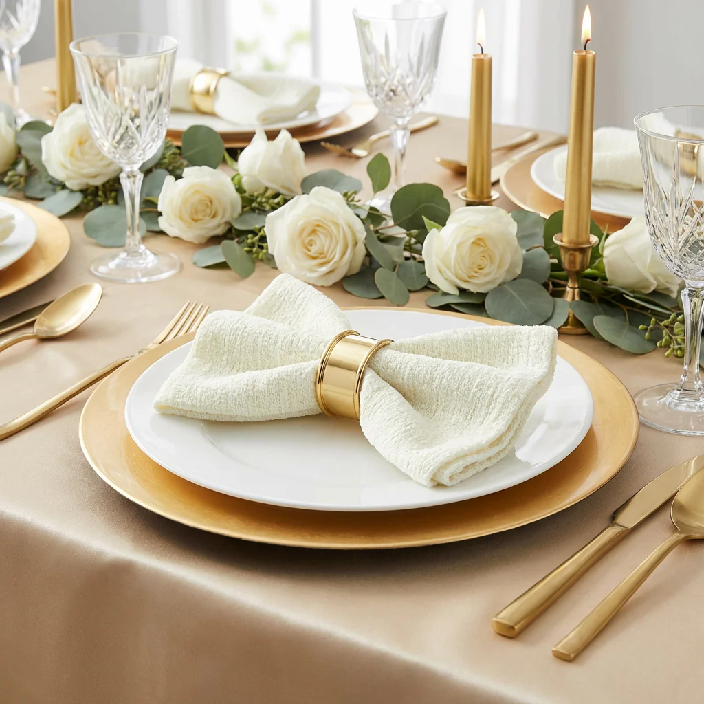 5 pcs/pk Luxury Boucle 20"x20" Linen Napkin - Ivory - Image 6