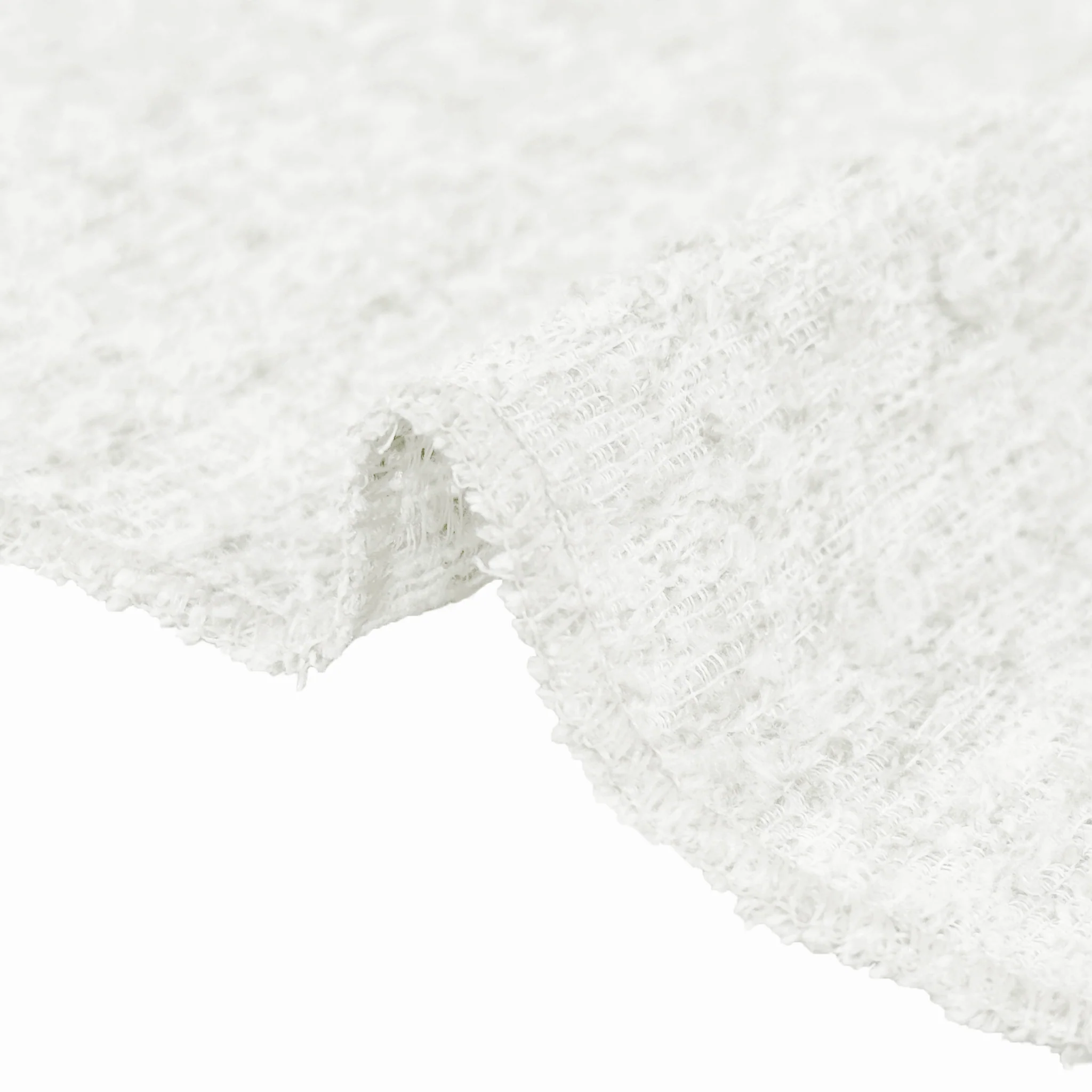Luxury Boucle 90"x132" Rectangular Tablecloth - White - Image 6