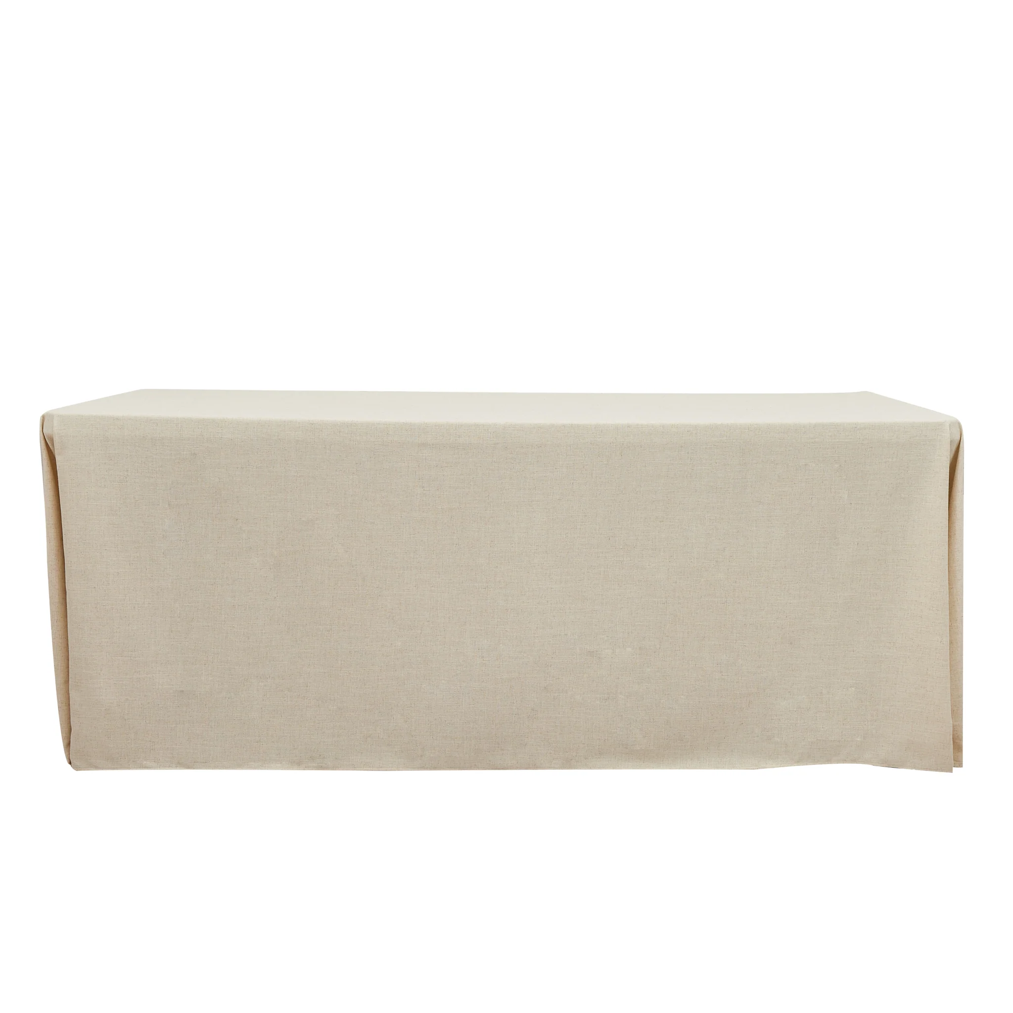 Premium Linen-Look Panama Weave 90"x156" Rectangle Tablecloth - Ivory