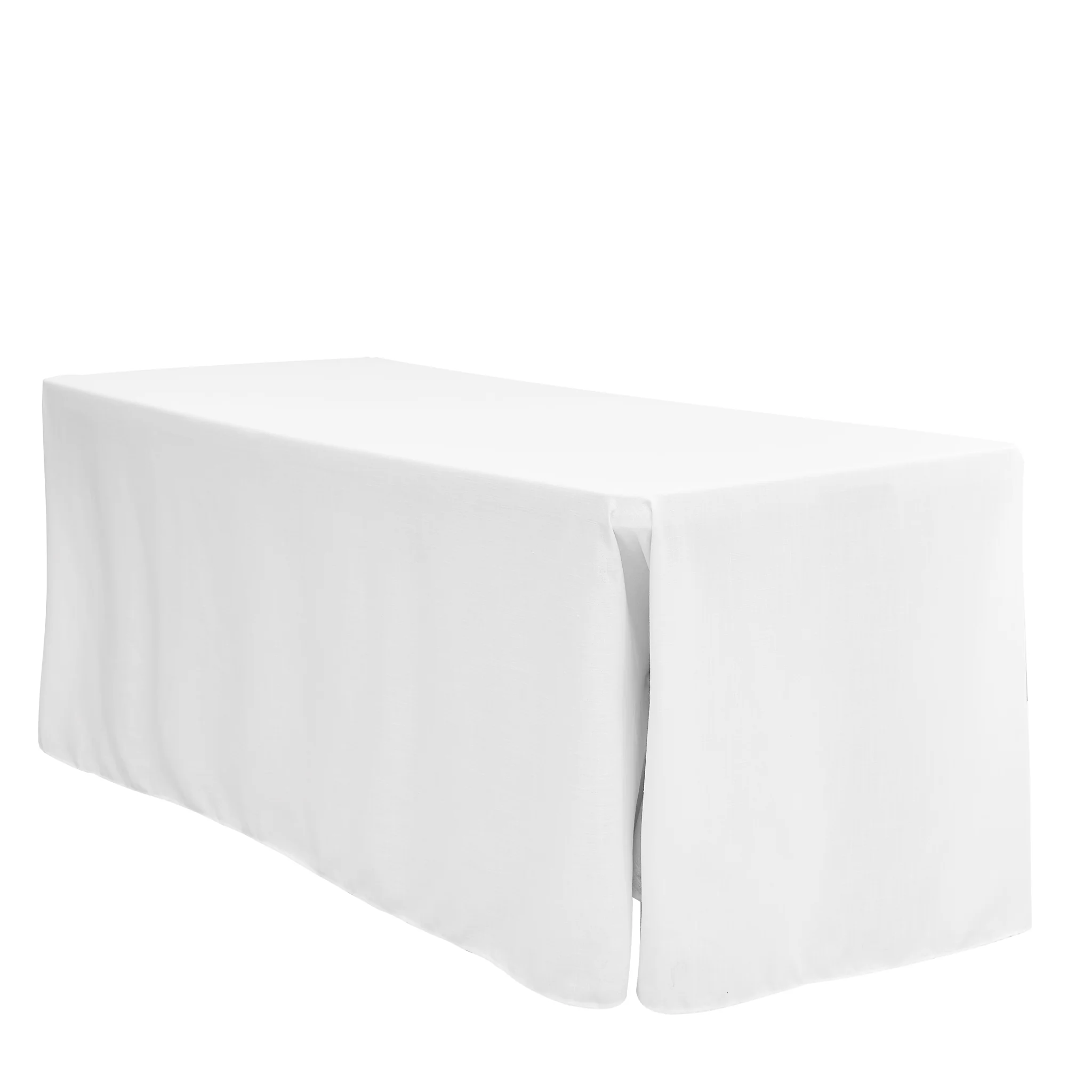 Premium Linen-Look Panama Weave 90"x156" Rectangle Tablecloth - White - Image 3