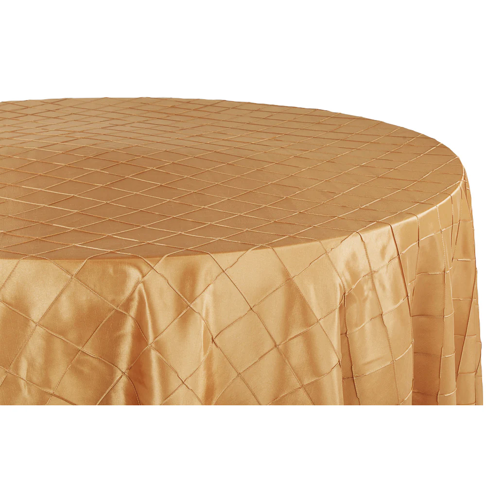 Pintuck 120" Round Tablecloth - Gold - Image 4