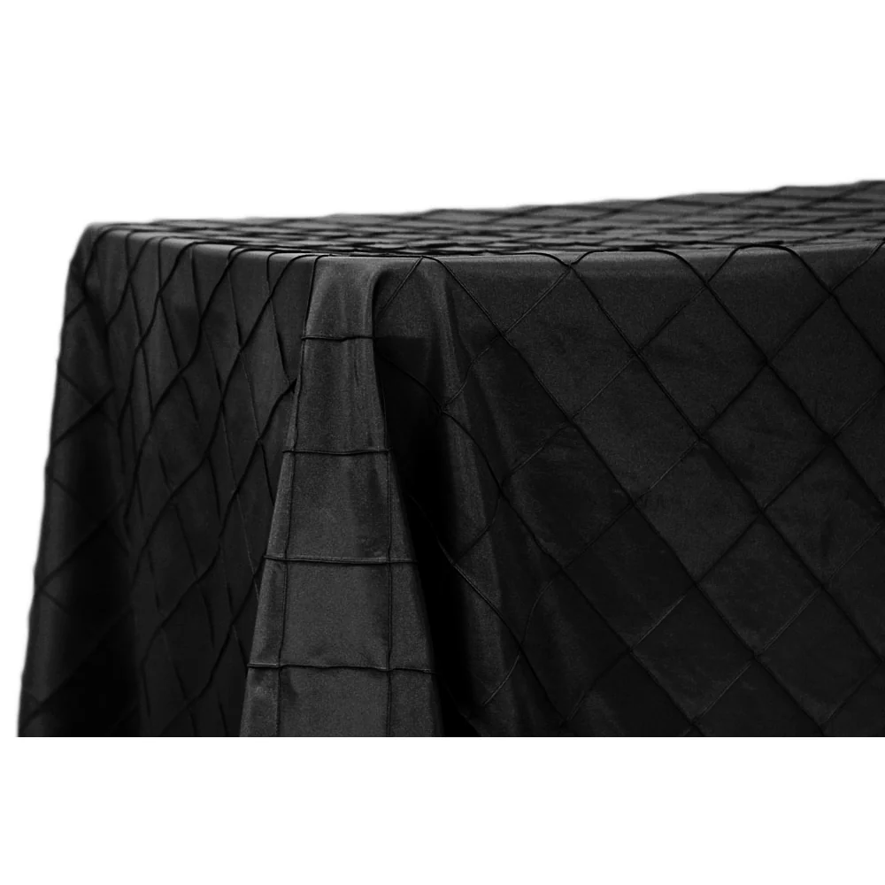Pintuck 90"x132" Rectangular Tablecloth - Black - Image 2