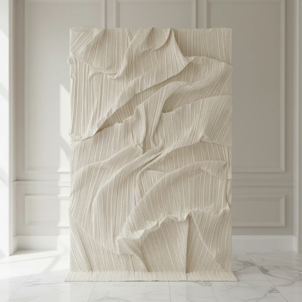 Pleated Crinkle DIY Textured Fabric 10 yards - Ivory