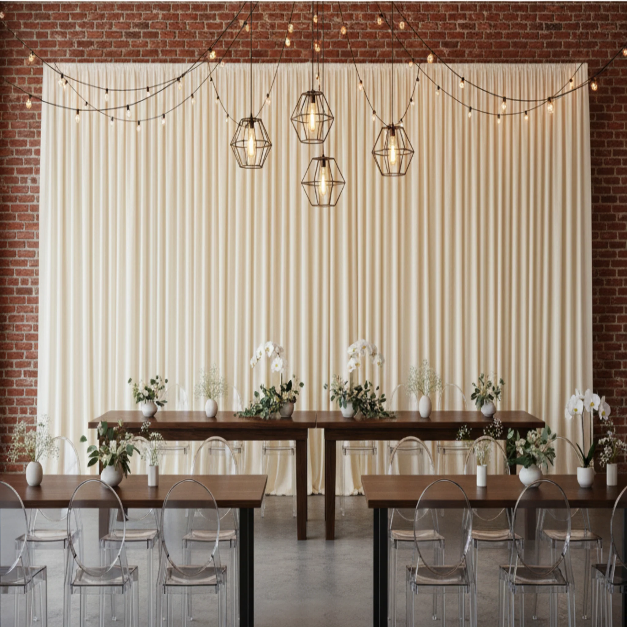 Poly Premier Fire Retardant (FR) 12ft H x 60" W drape/backdrop - Ivory - Image 3