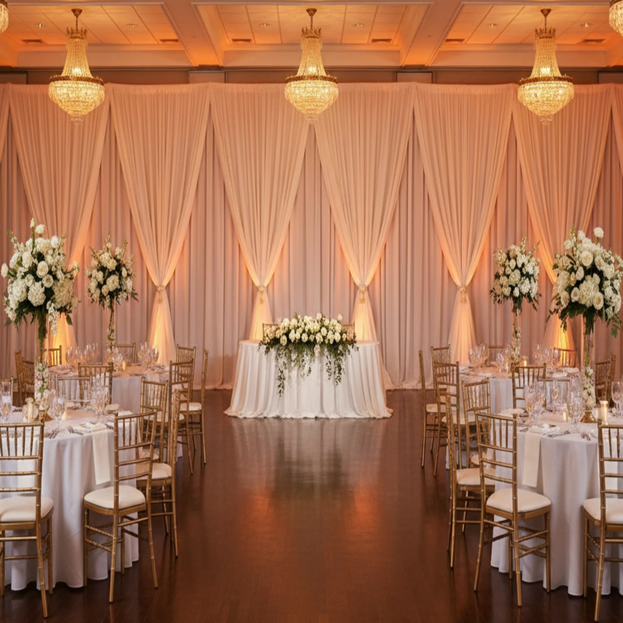 Poly Premier Fire Retardant (FR) 12ft H x 60" W drape/backdrop - Ivory - Image 4