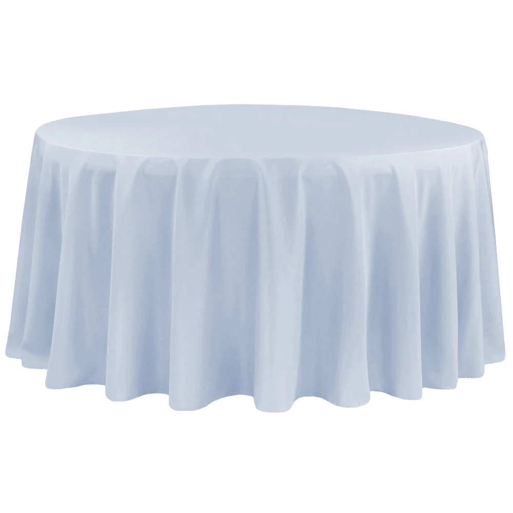 Premium Polyester 108" Round Tablecloth - Dusty Blue